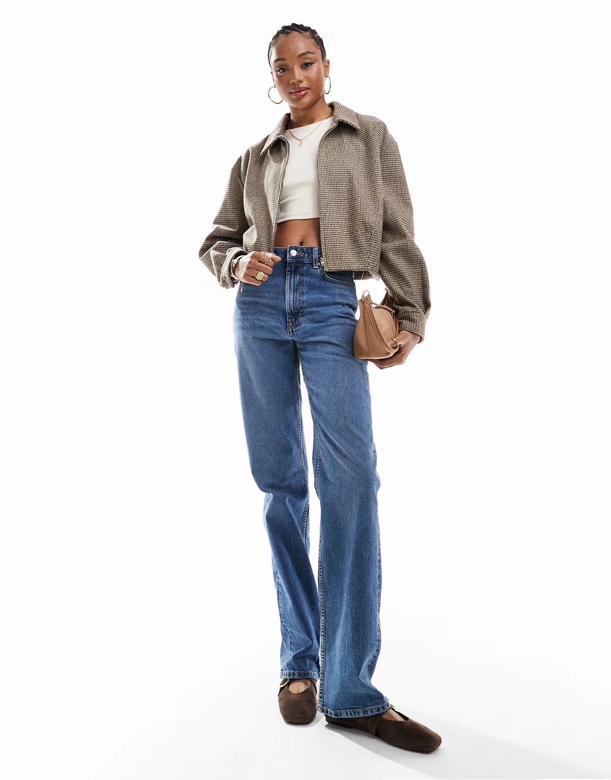 ASOS DESIGN Tall – Niebieskie elastyczne jeansy z prostymi nogawkami