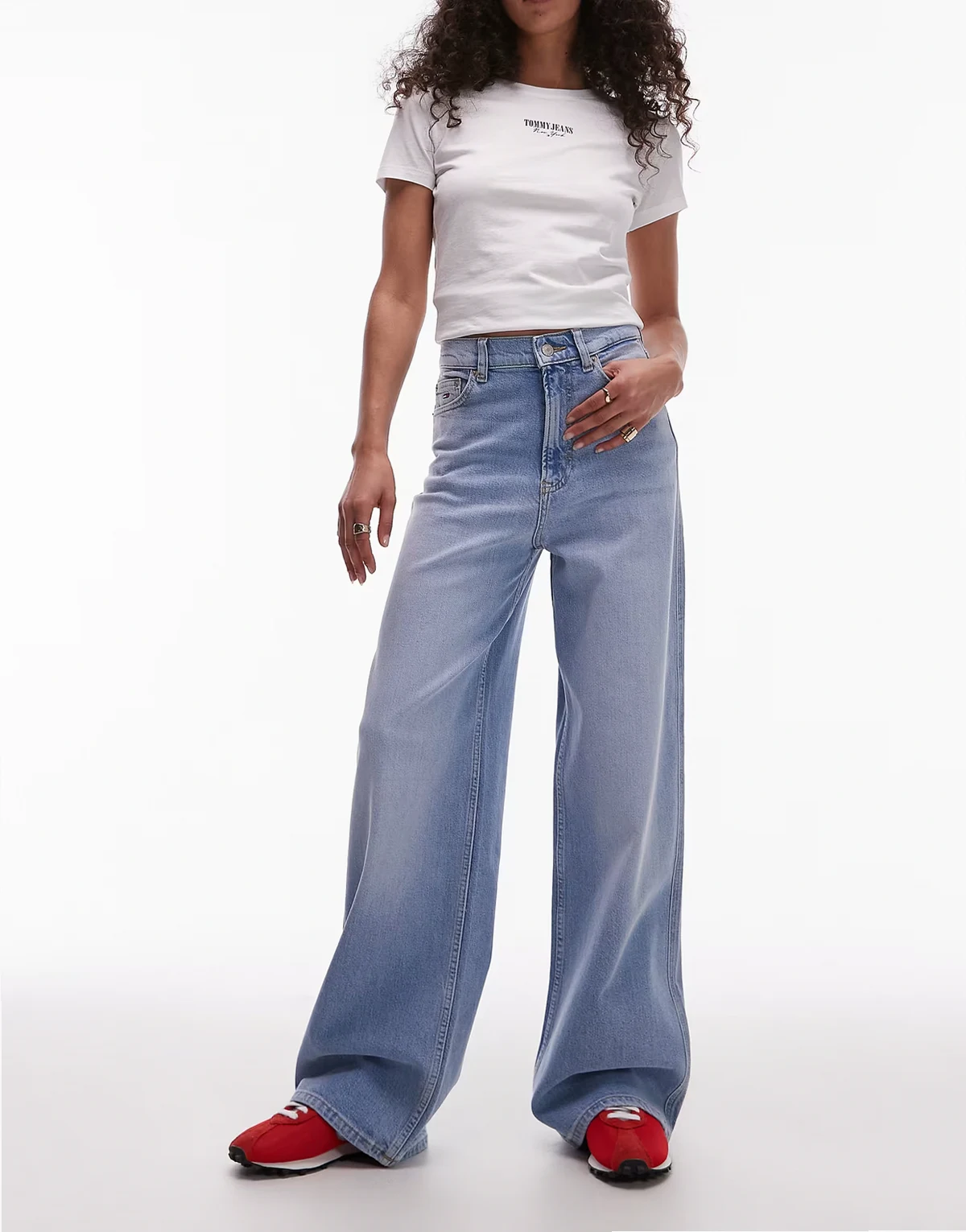 Charlie high rise wide leg jeans in light blue