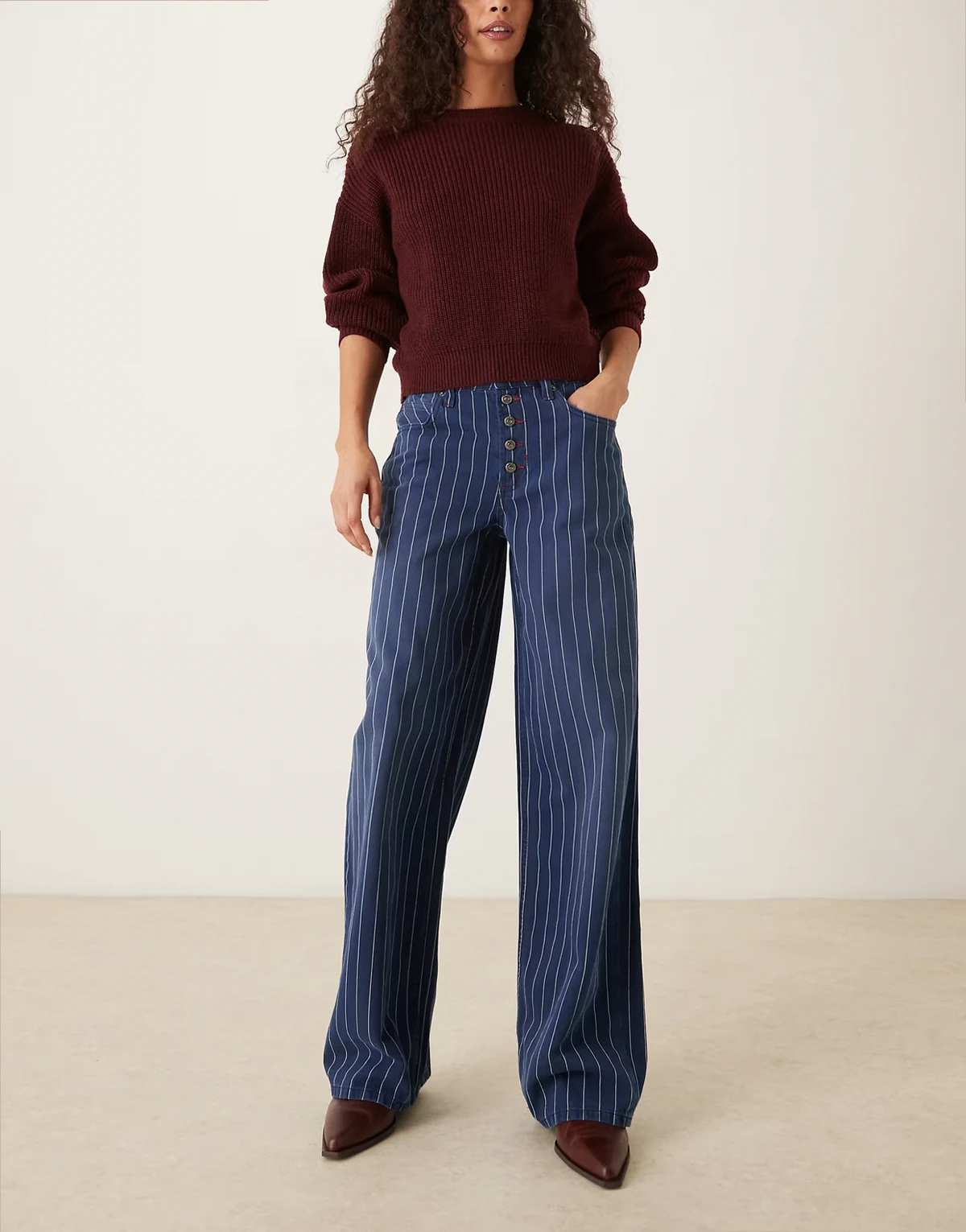 striped nia boyfriend jeans in indigo pinstripe