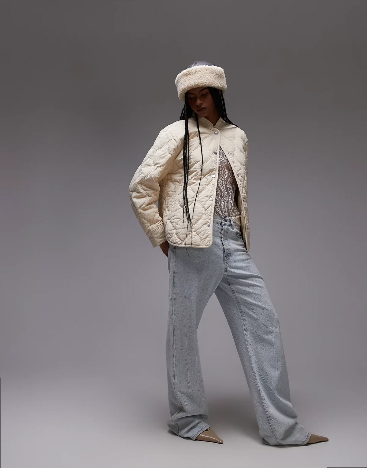 – Steppjacke in Beige