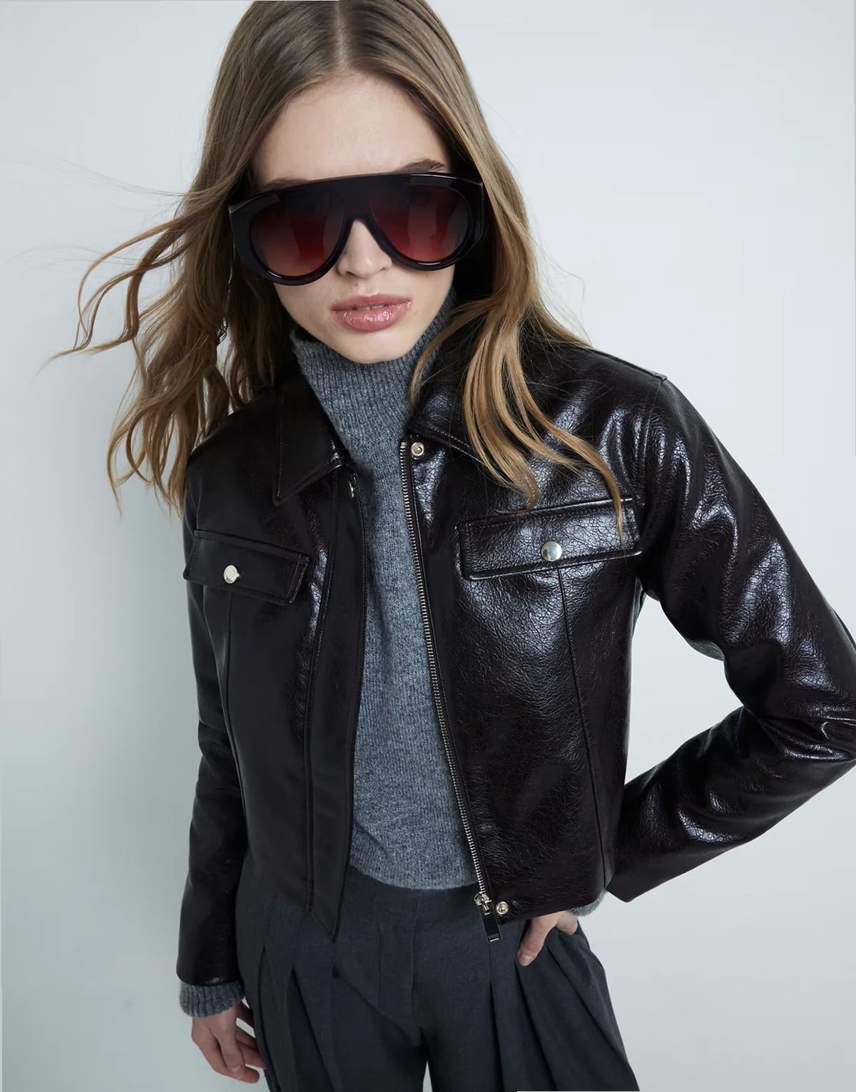 Harrington jacket in dark brown