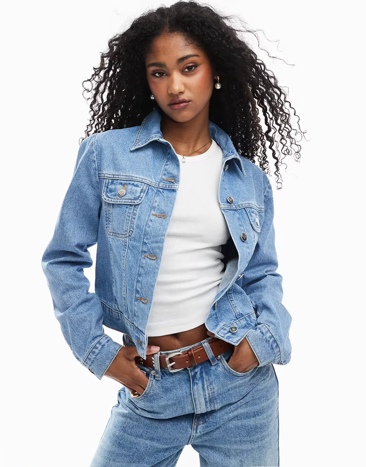 – Jeansjacke im Westernstil mit Puffärmeln
