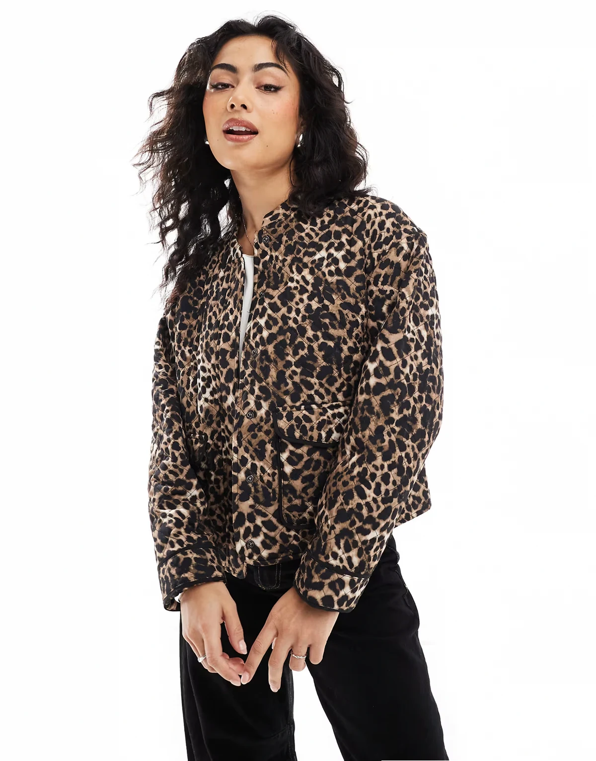 – Steppjacke mit Leopardenmuster