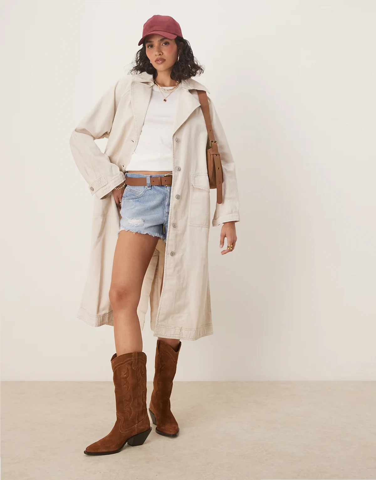 perry washed trench coat in french oak