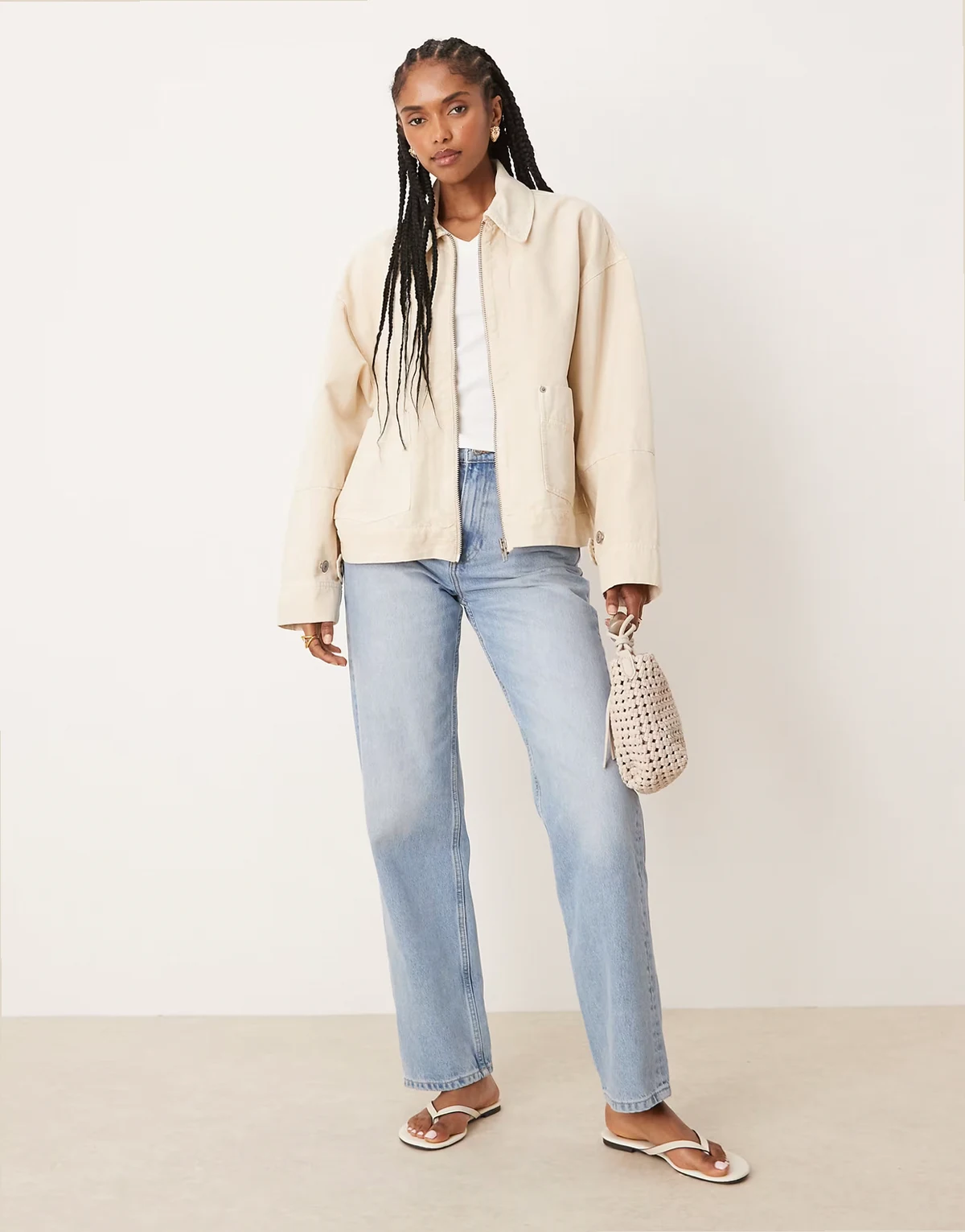 sally canvas jacket in ivory