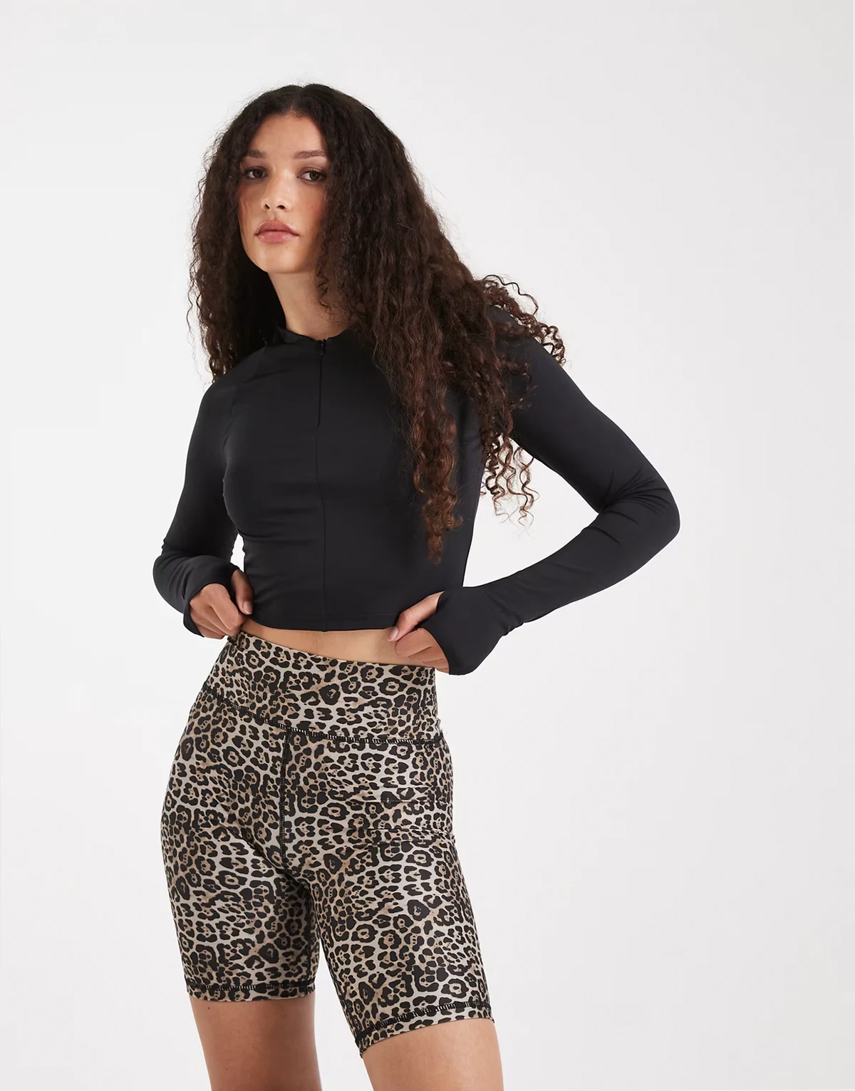Legging-Shorts mit Leopardenmuster