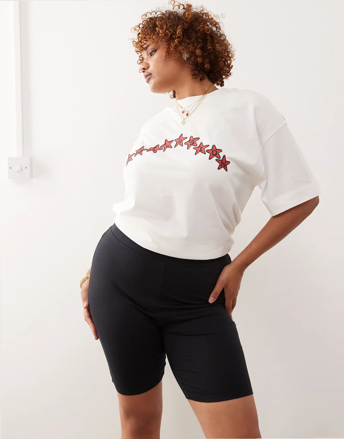 Plus – Legging-Shorts in Schwarz