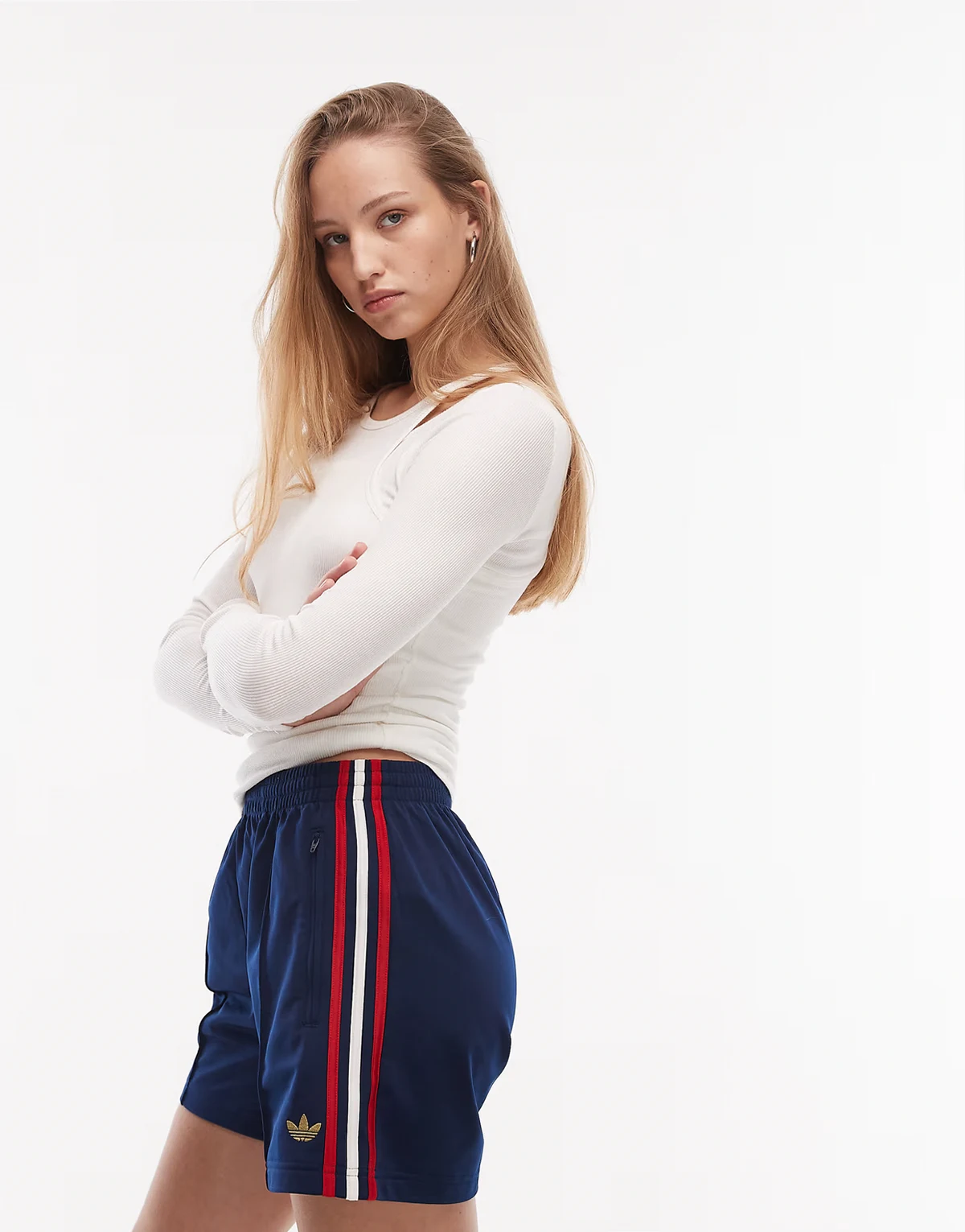 Firebird shorts in navy with red detailing