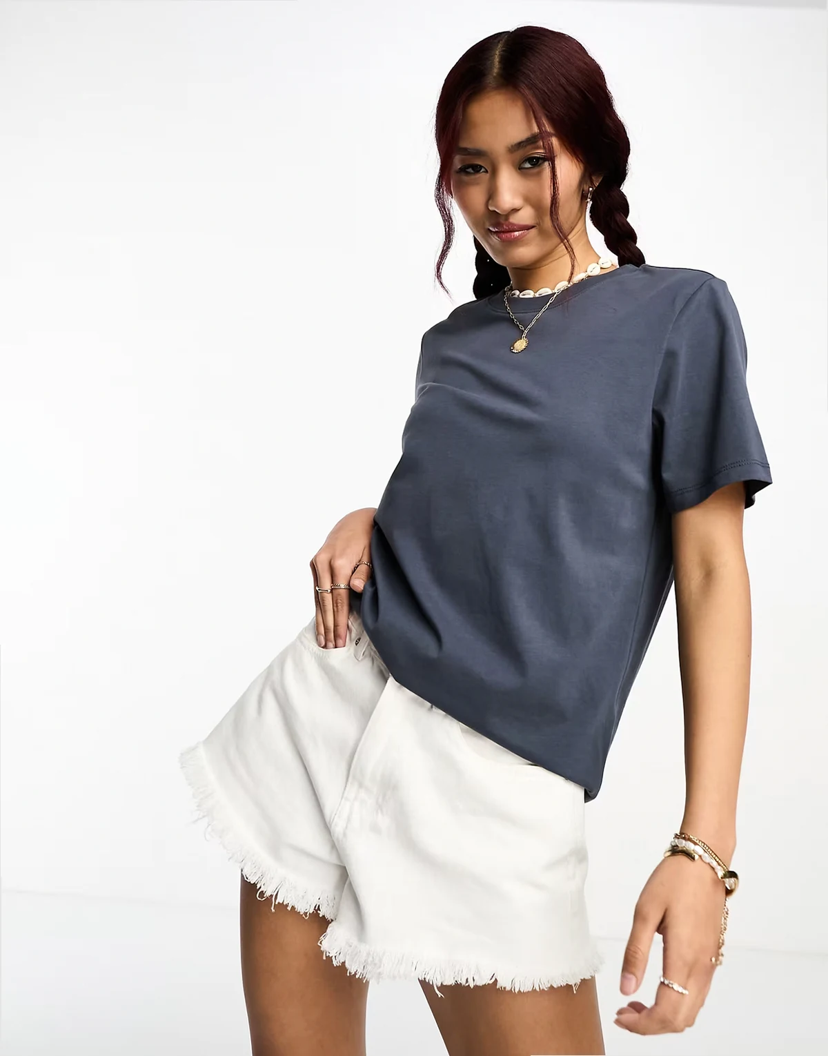 boxy t-shirt in slate blue