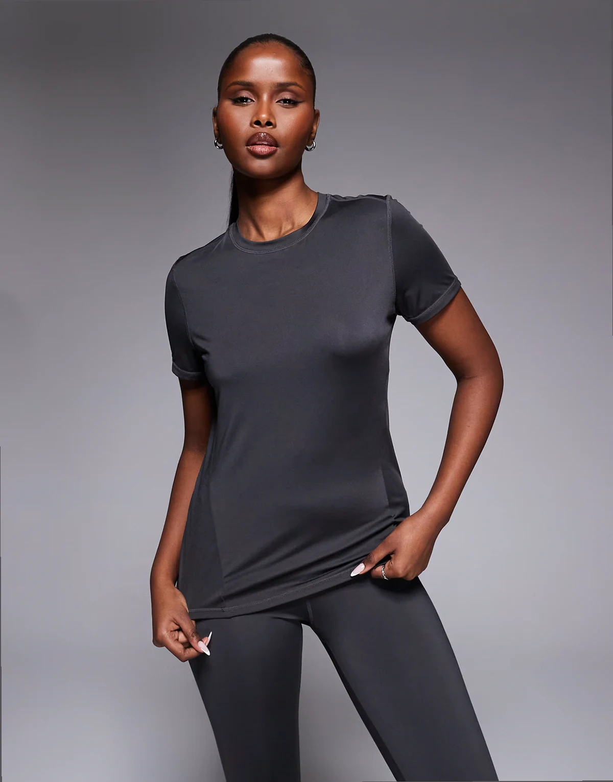 Icon active quick dry performance T-shirt in smoke gray