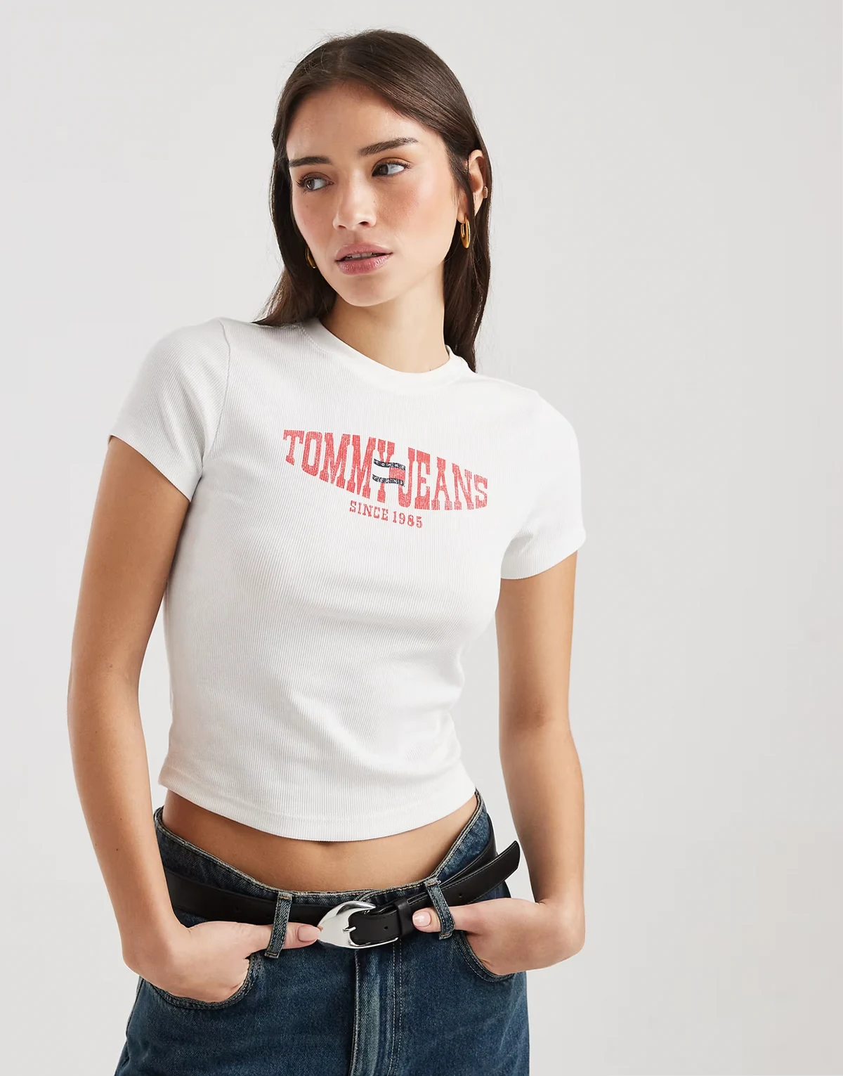 wavy flag slim fit t-shirt in white