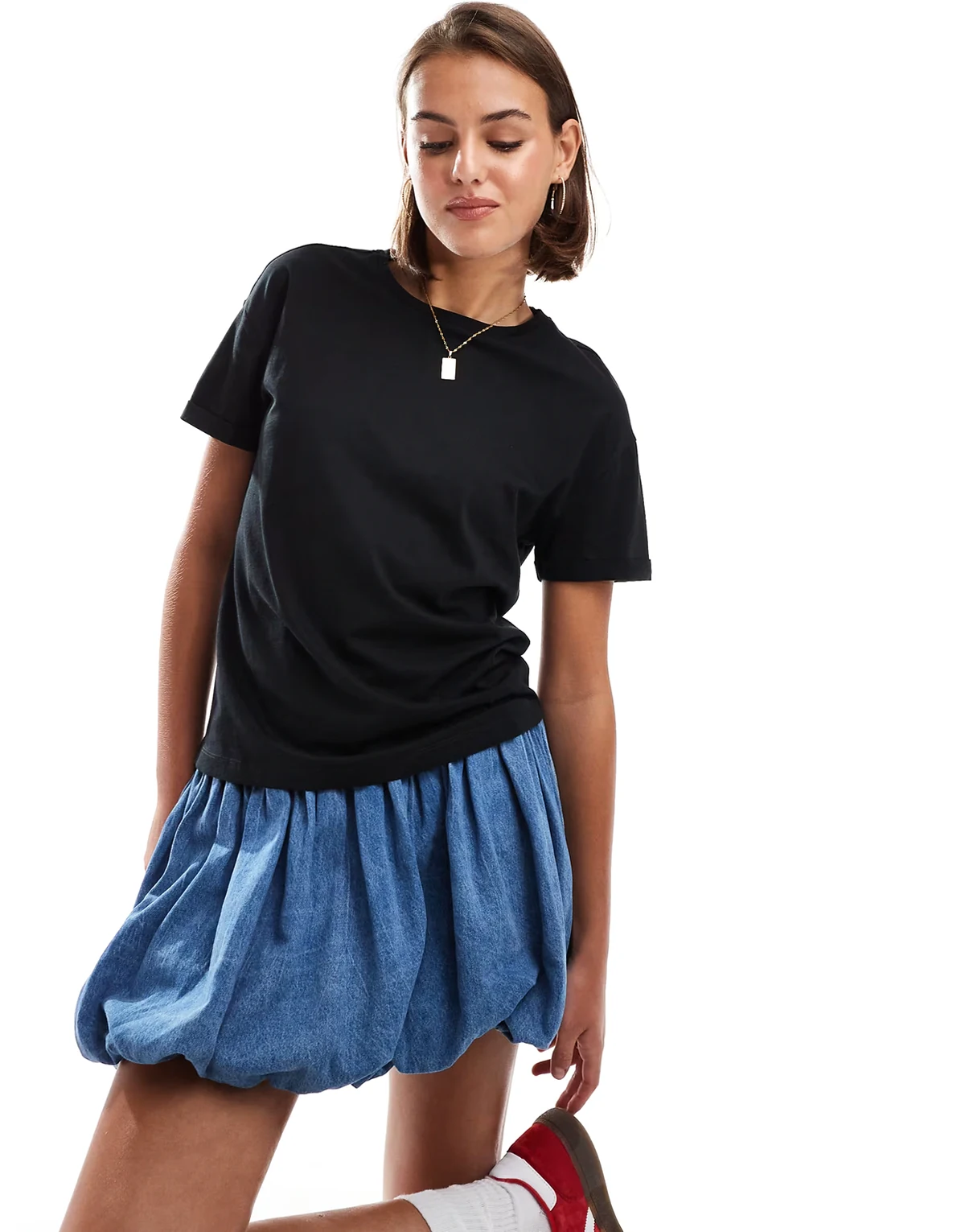 – T-Shirt in Schwarz