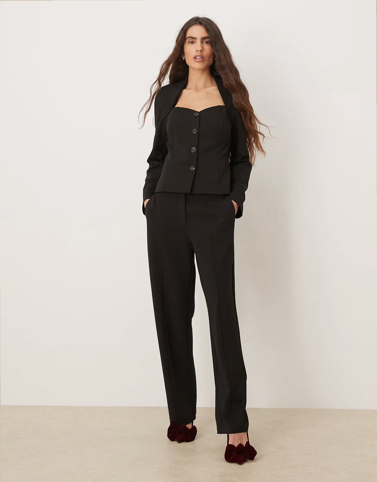 tailored pants in black - part of a set