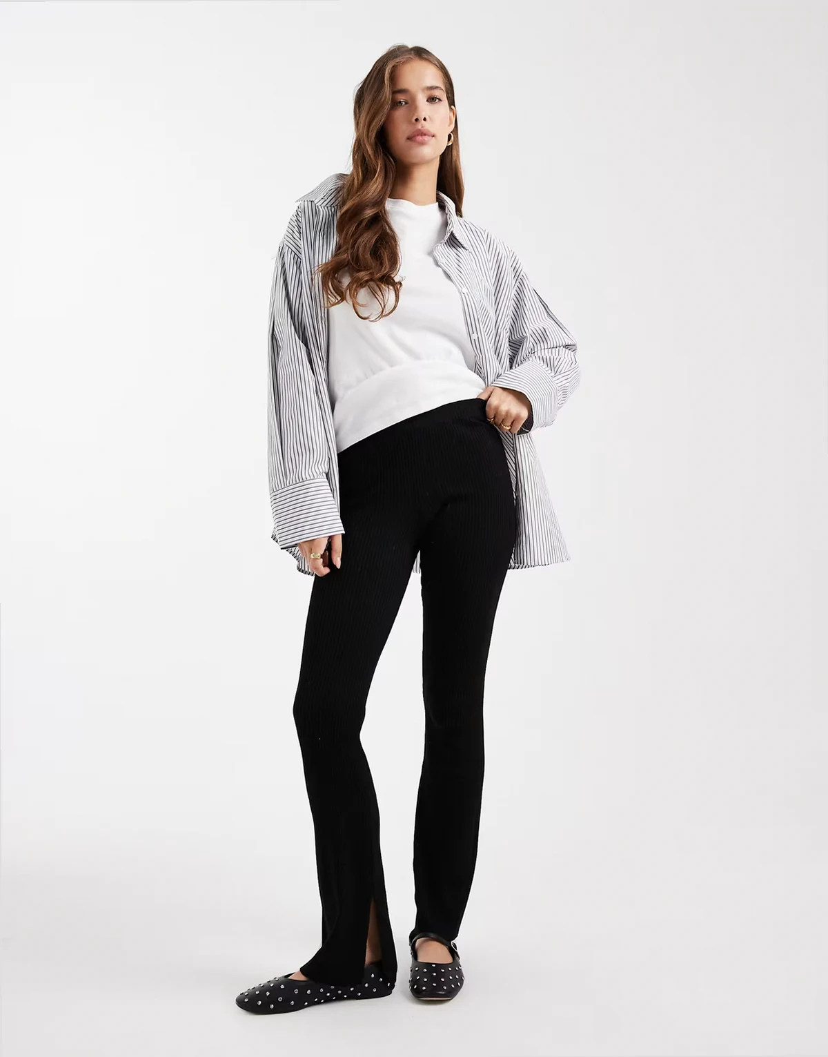 Teen flared leggings in black
