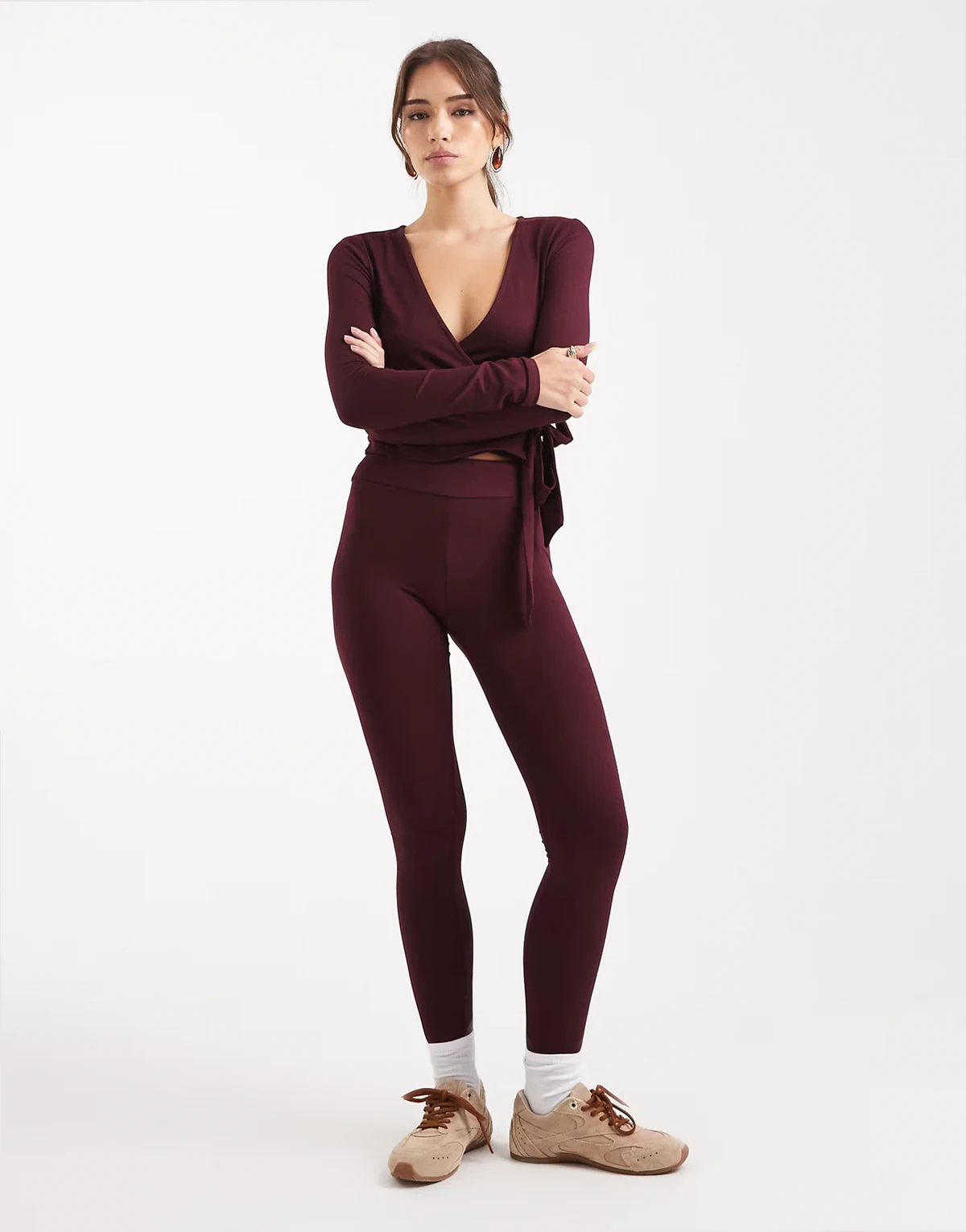 – Figurformende Leggings in Pflaume