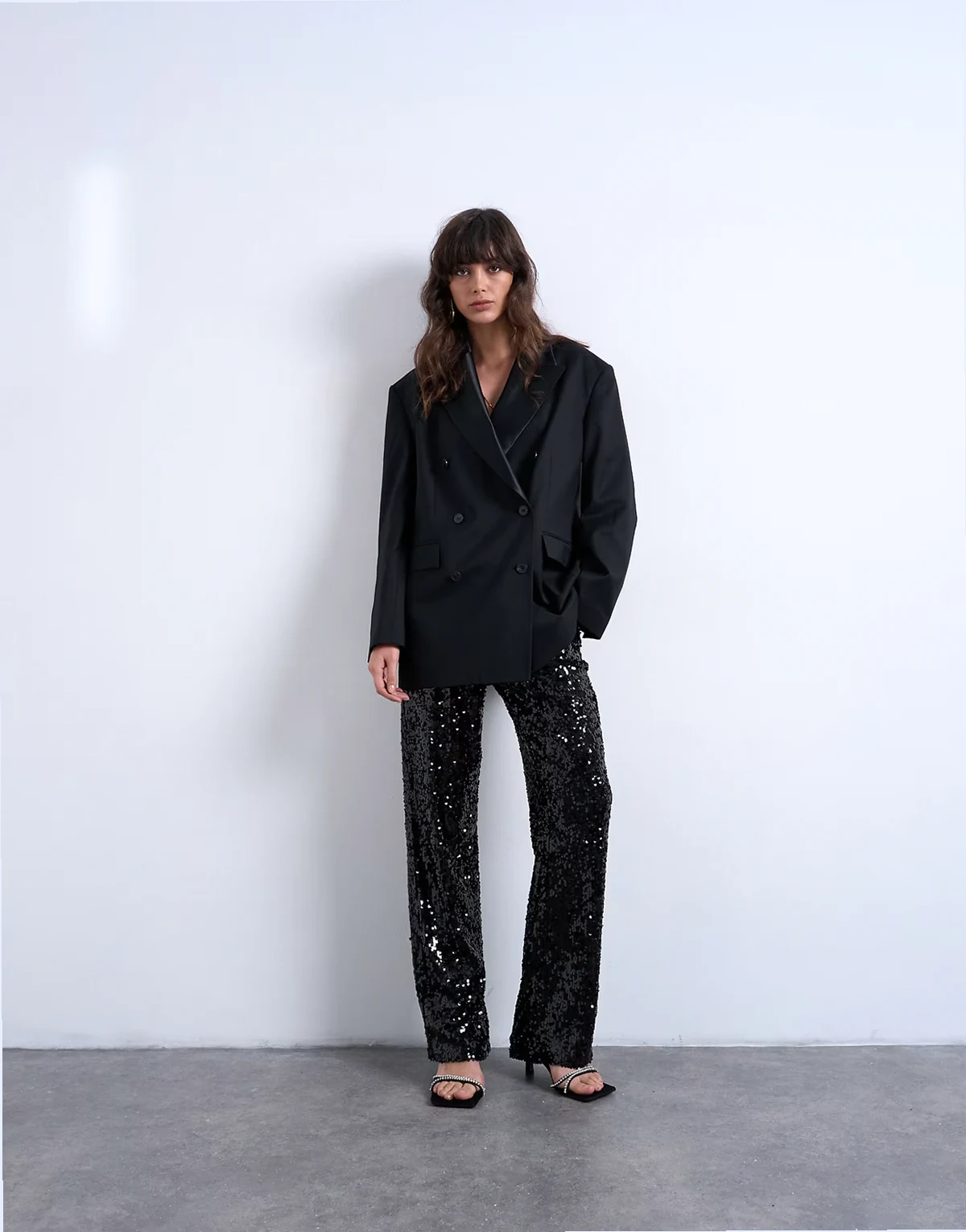 – Elegante Pailletten-Hose in Schwarz