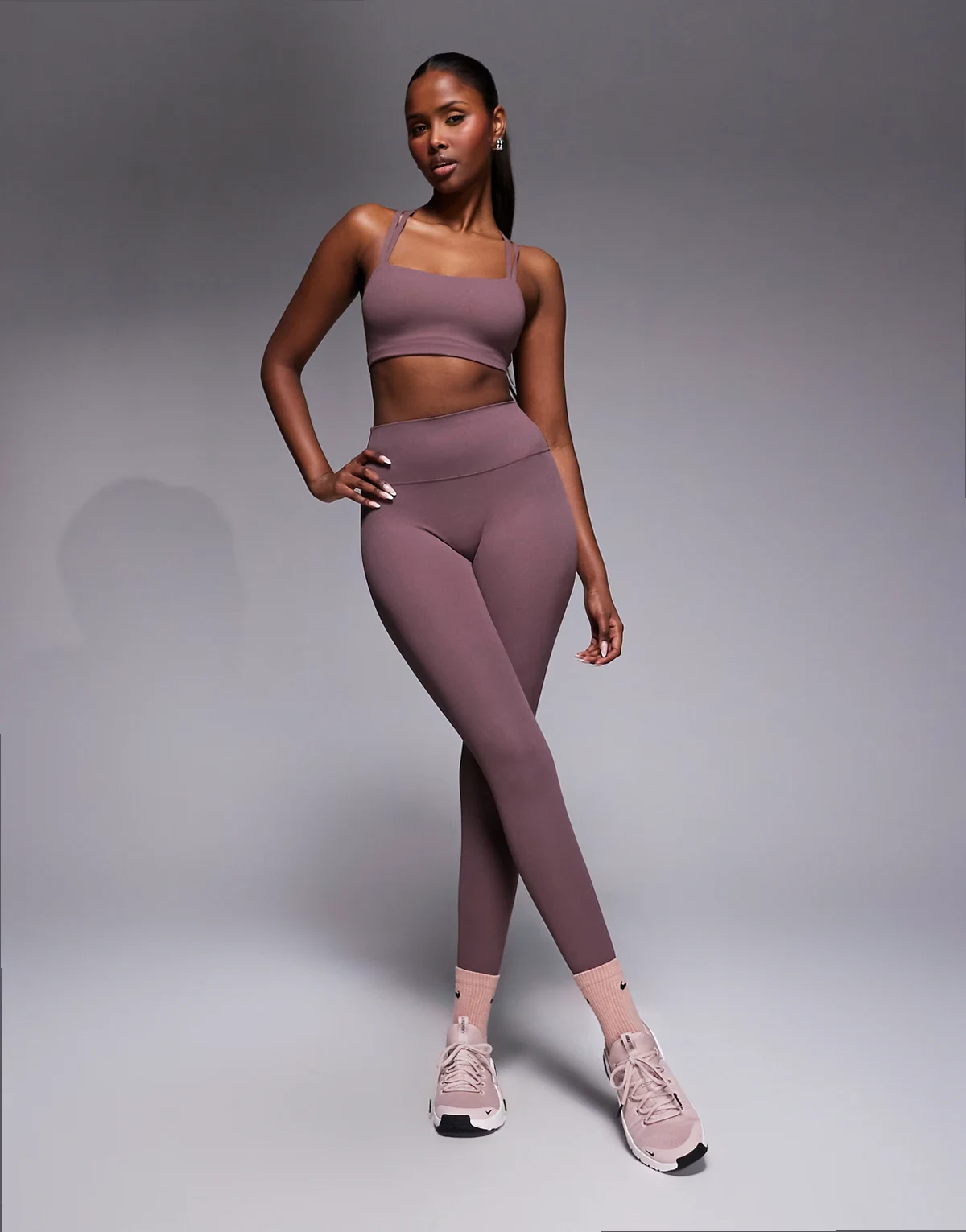 Nike Zenvy high rise leggings in light brown
