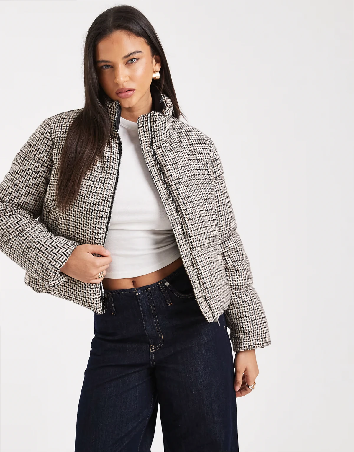 – Kurze Steppjacke mit Heritage-Karomuster