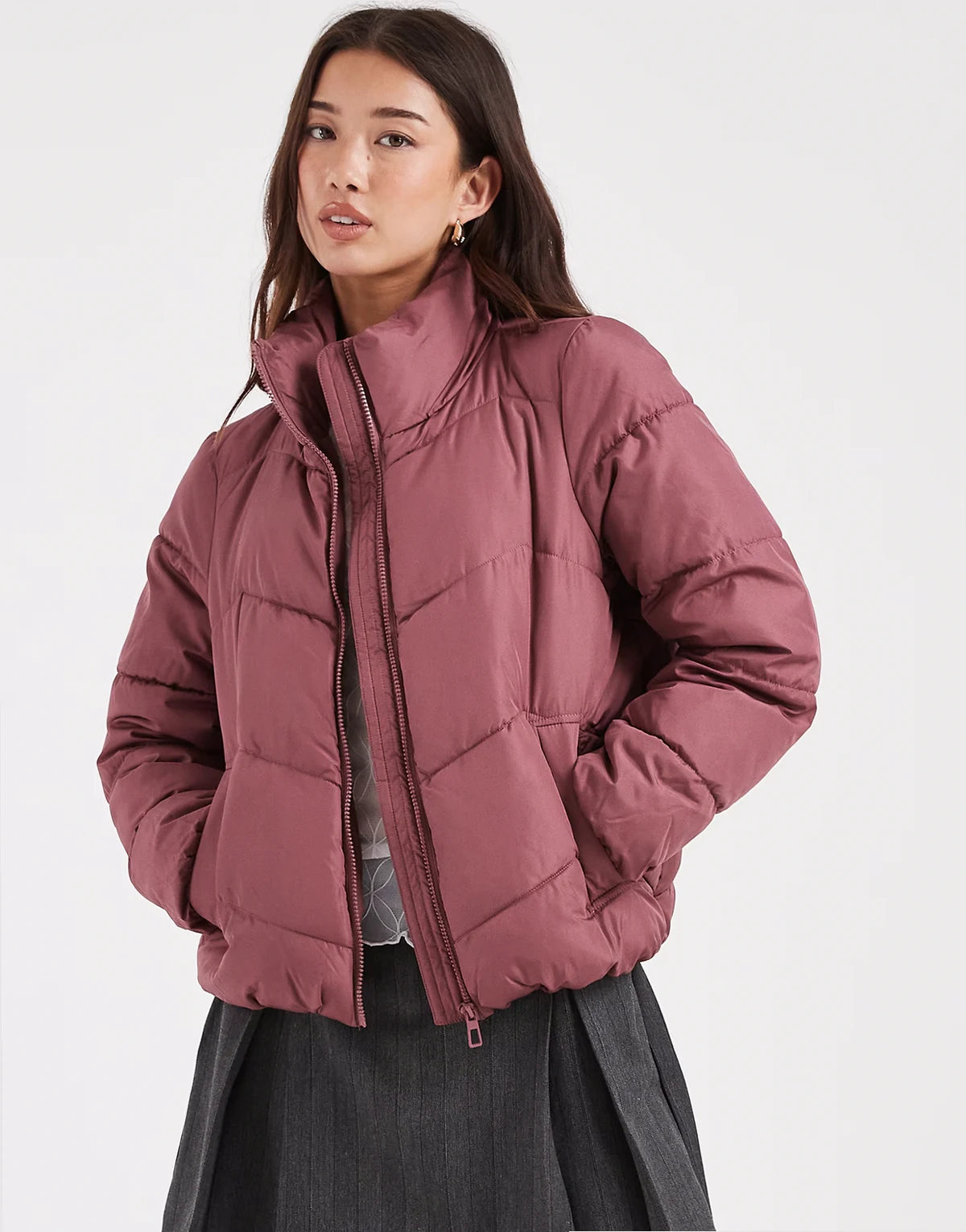– Pufferjacke in Rosé
