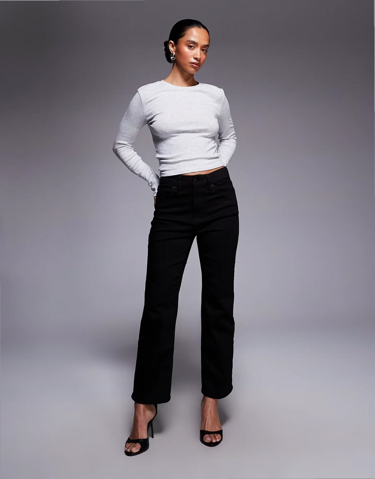 Petite – Never Fades – Gerade geschnittene Jeans in Schwarz