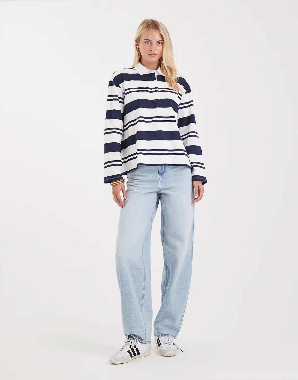 Billie high rise barrel leg jeans in light blue wash