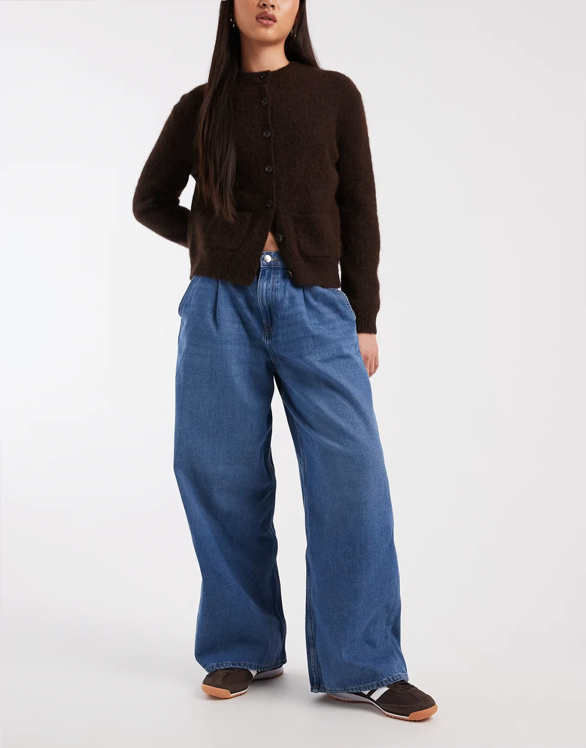 – Livy – Denim-Jeans in Mittelblau mit weitem Bein