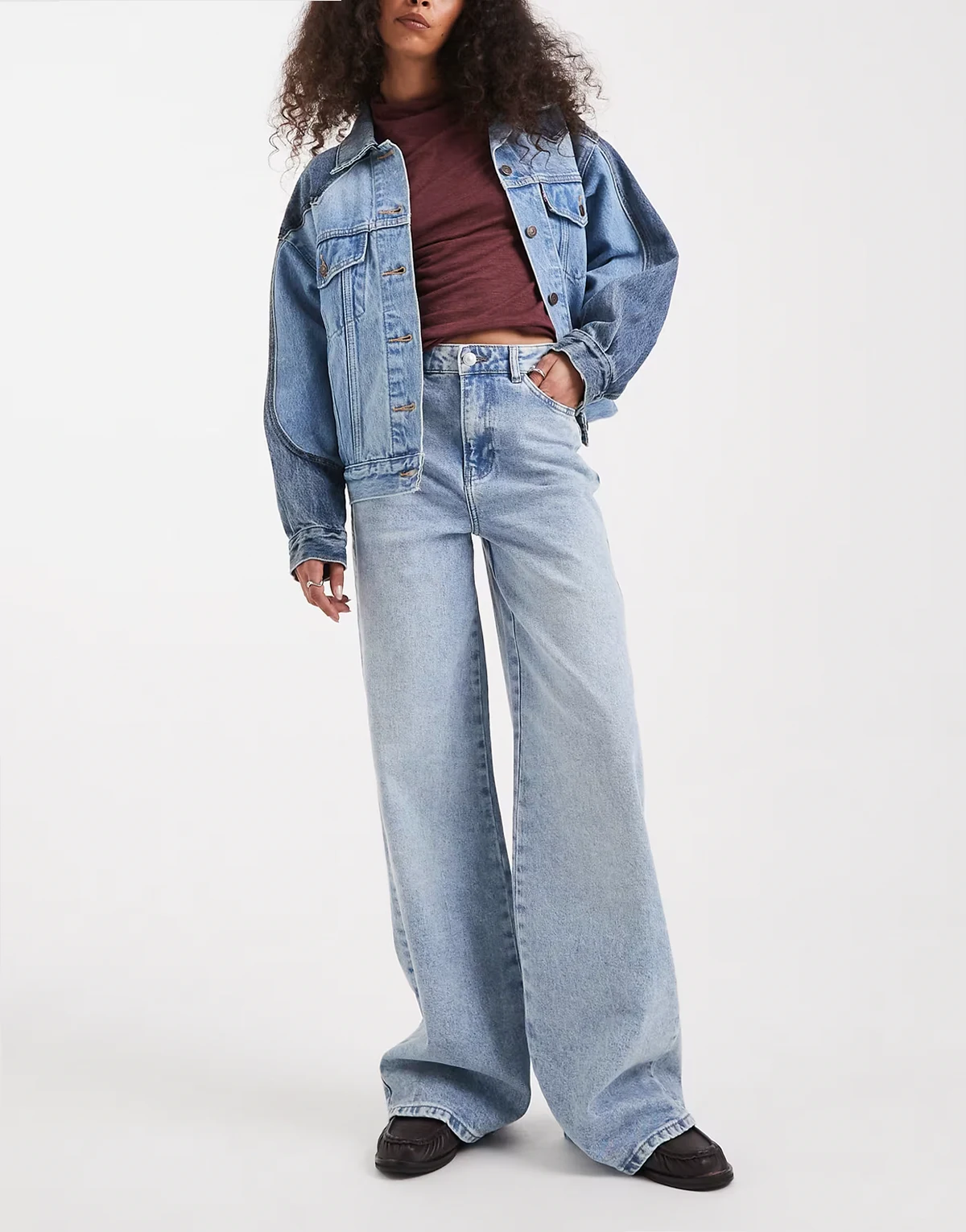 Selma wide leg jean in light blue denim