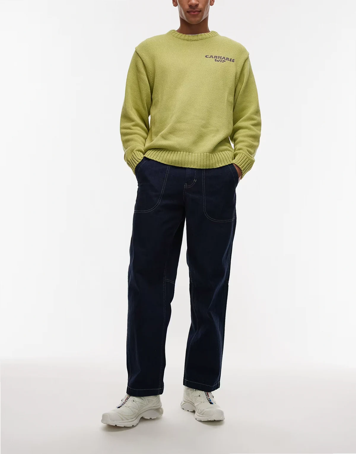 – Japanese Slub – Ciemnoniebieskie jeansy o luźnym kroju