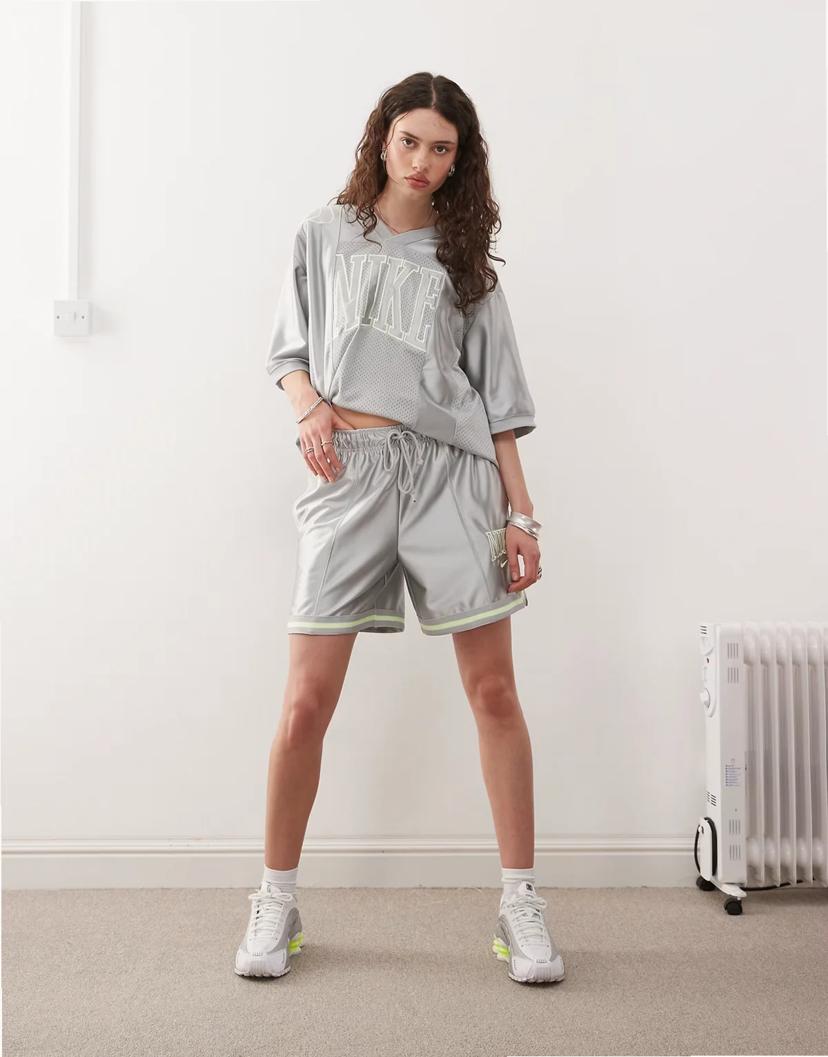 Street satin shorts in gray