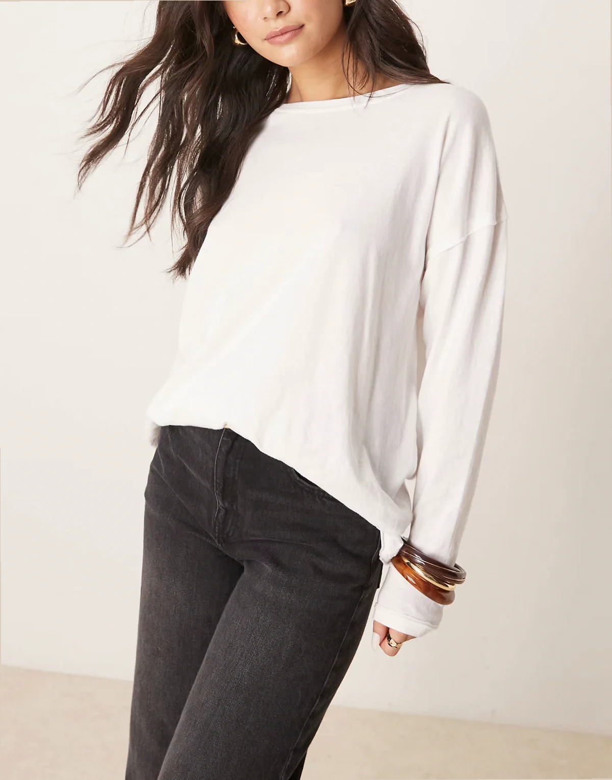 nina long sleeve T-shirt in ivory