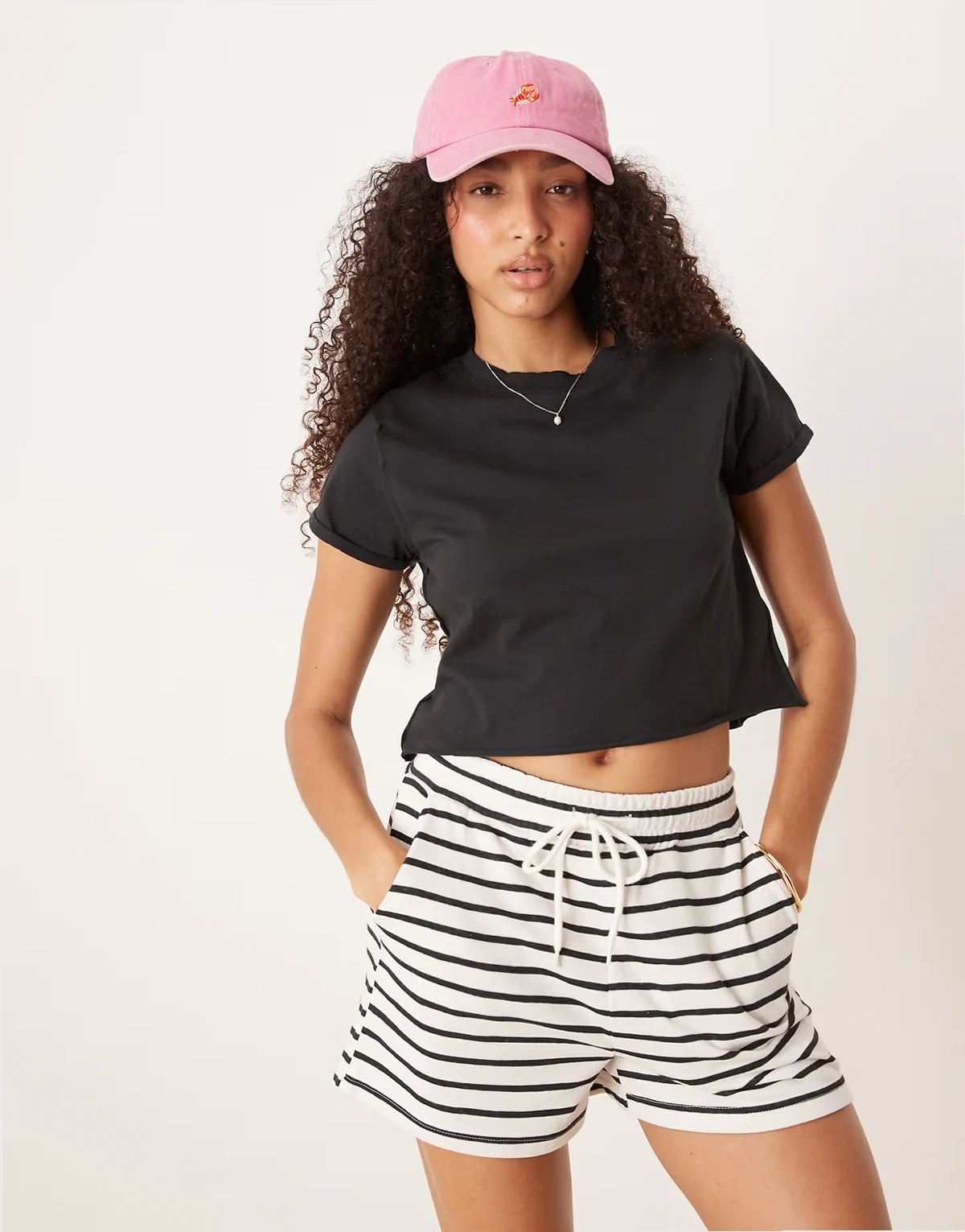 the perfect tee boxy cropped T-shirt in black