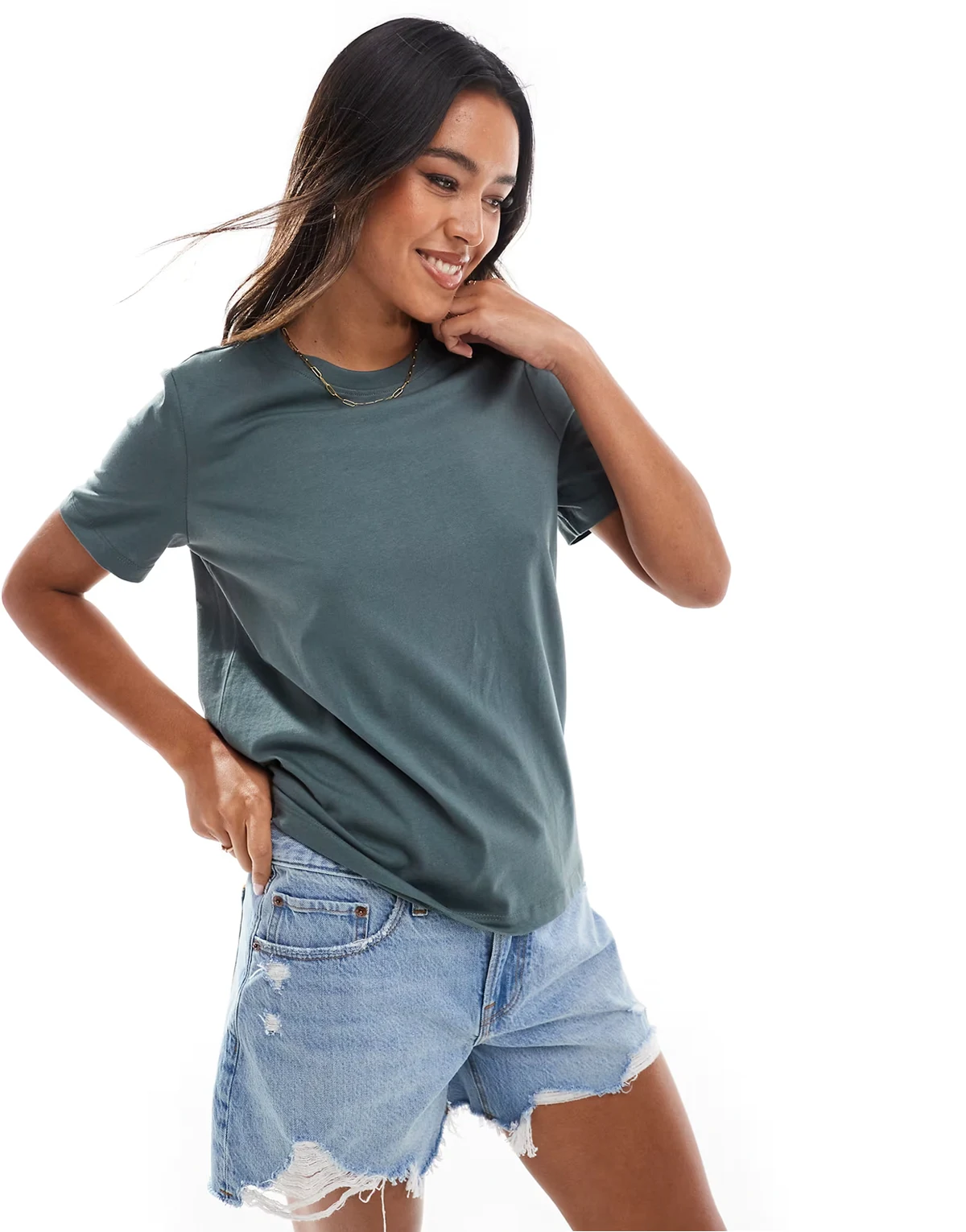 – T-Shirt in tiefem Grün