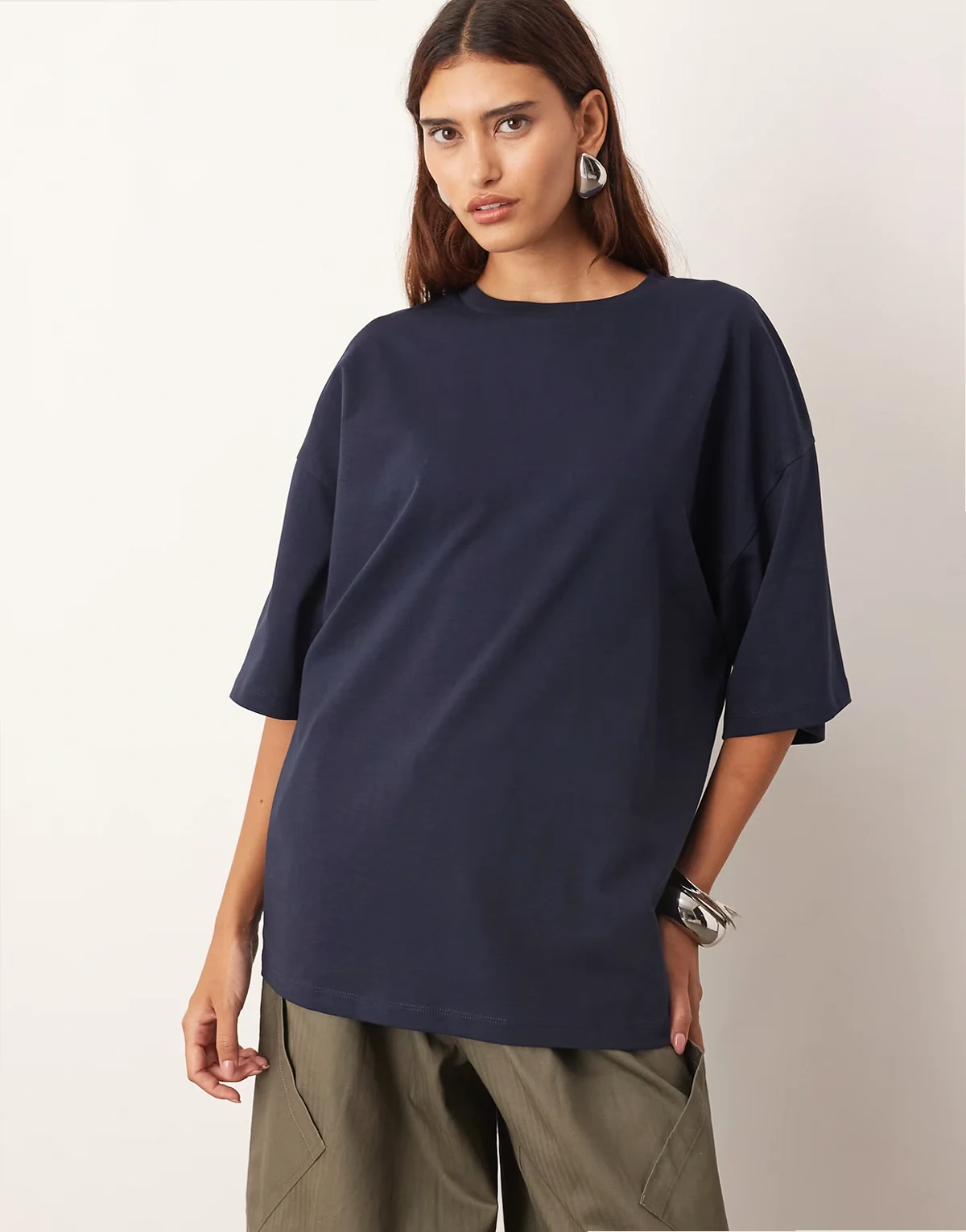 oversized premium heavyweight t-shirt in navy
