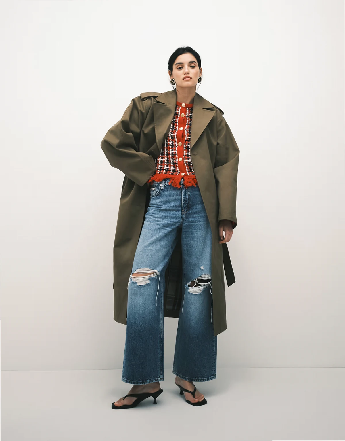 – Trenchcoat in Beige mit Utility-Gürtel
