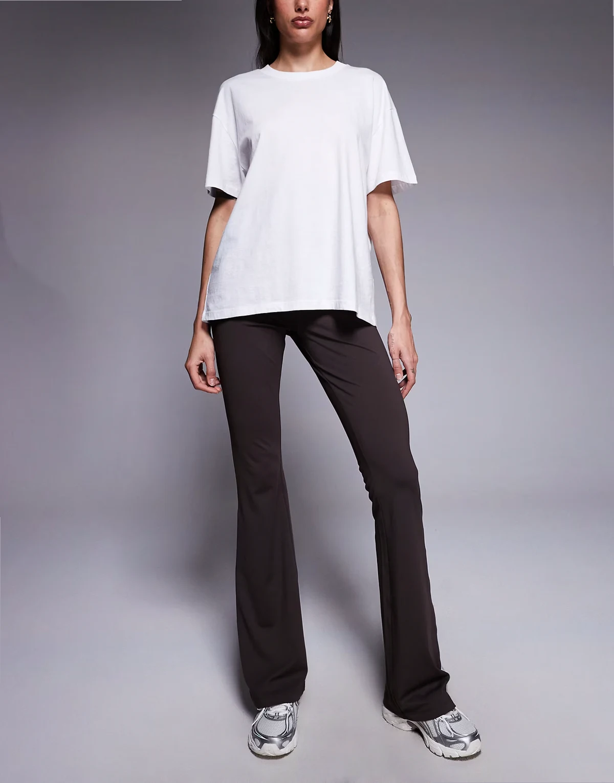 ASOS DESIGN Tall sculpting cross front flare pants in chocolate