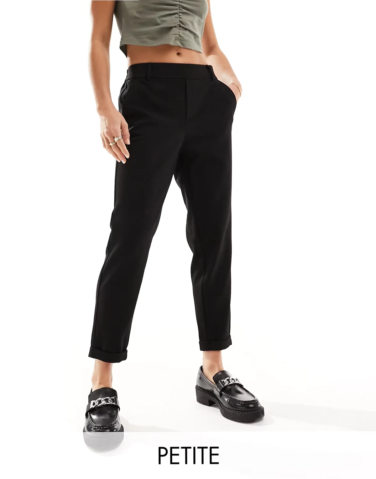 straight leg pants in black