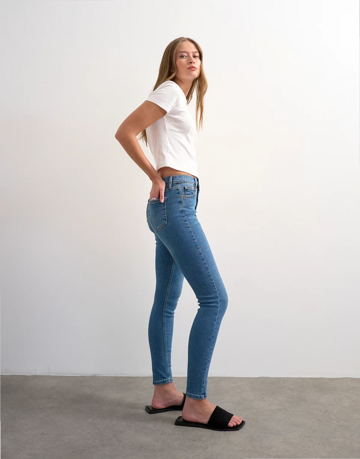 Jamie skinny high rise jeans in vintage blue