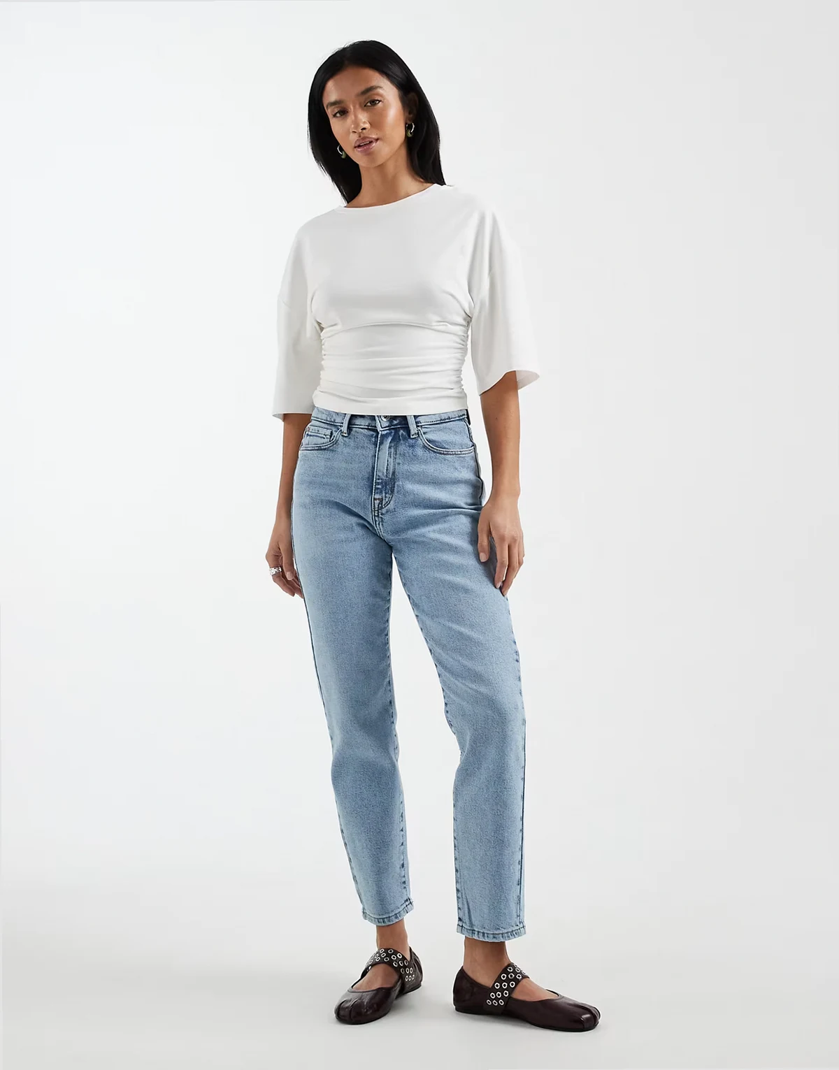 – Emily – Gerade geschnittene Jeans in Hellblau mit hohem Bund
