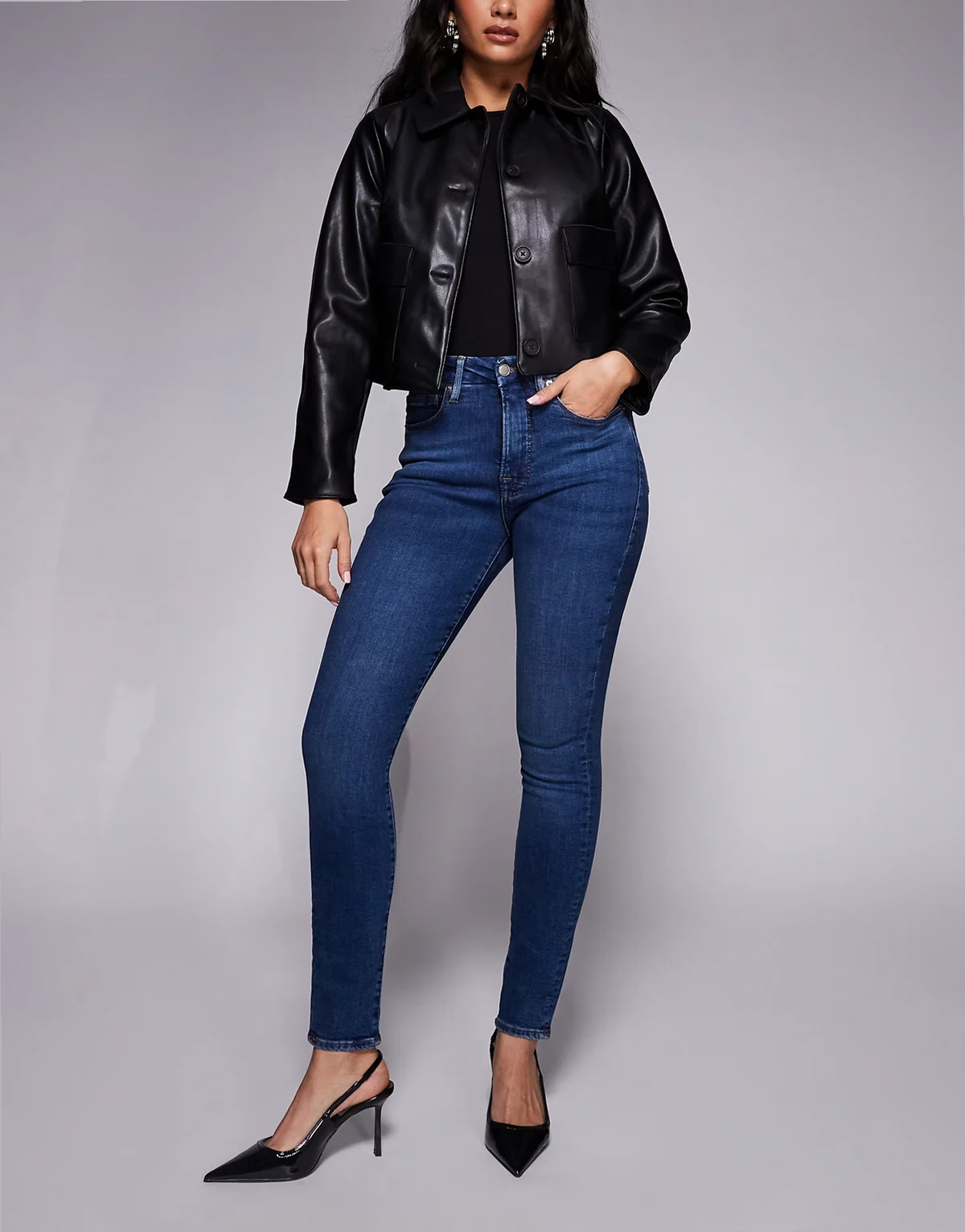 – Good Legs – Skinny-Jeans in Mittelblau
