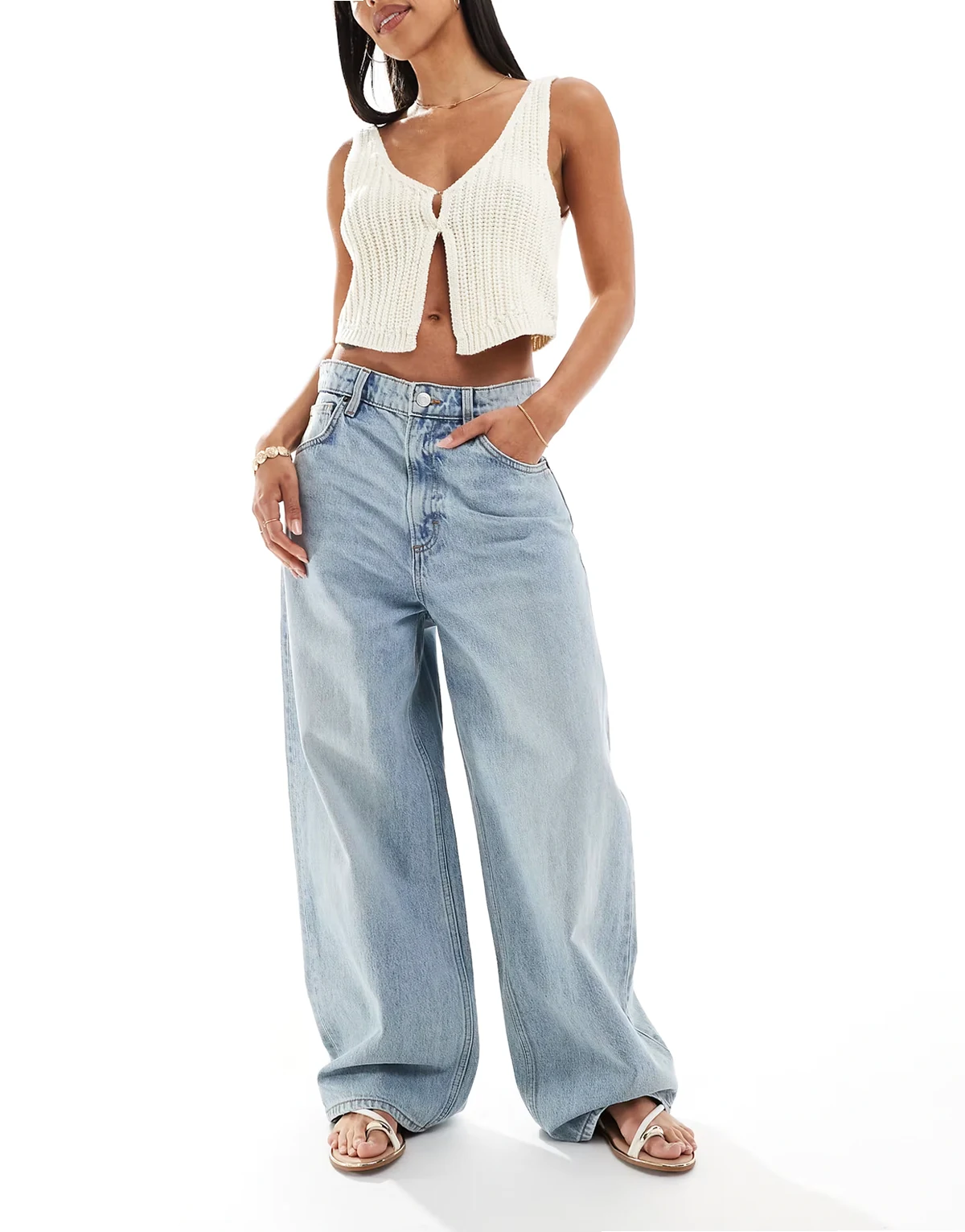 – Superweite Boyfriend-Jeans in Olsen-Blau