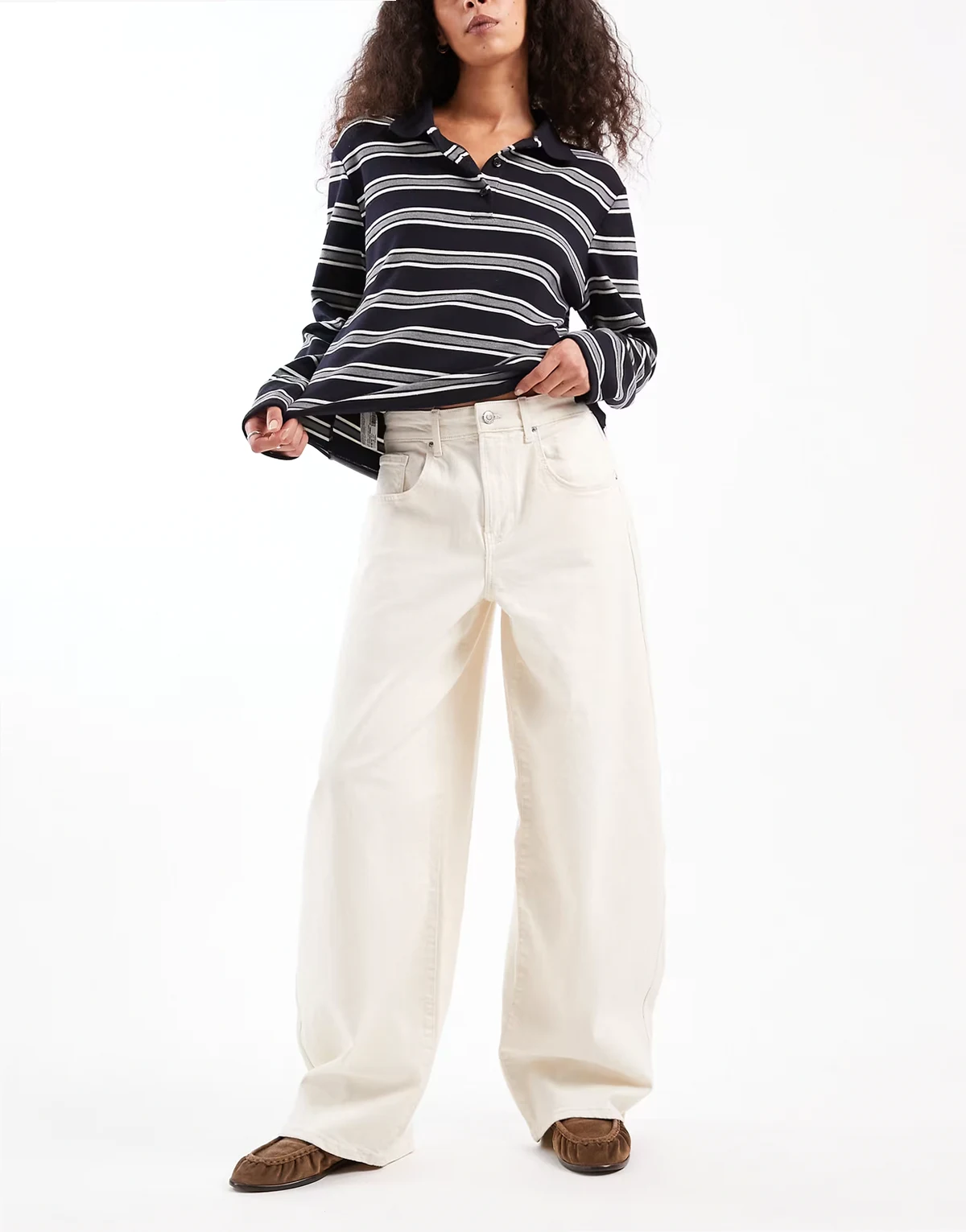 – Tamy – Barrel-Jeans in Ecru