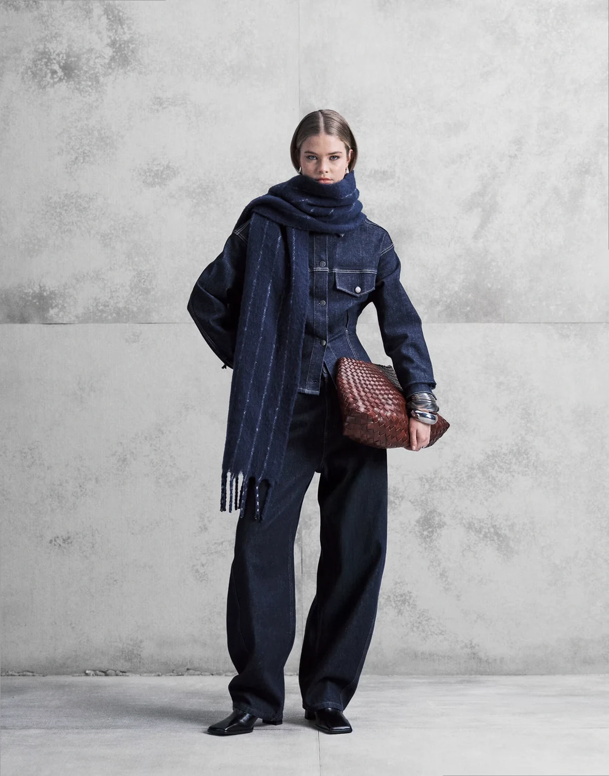 – Endive – Barrel-Jeans in Indigoblau