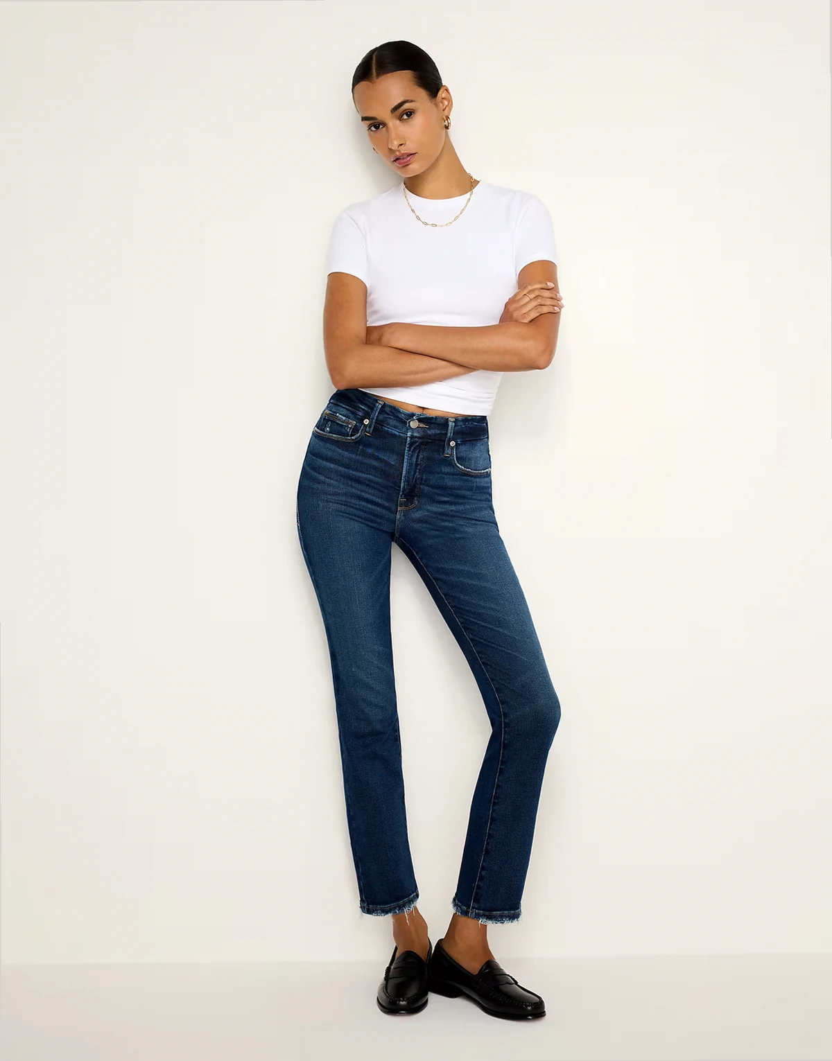 – Soft Tech Good Legs – Straight Jeans in verwaschenem Dunkelblau