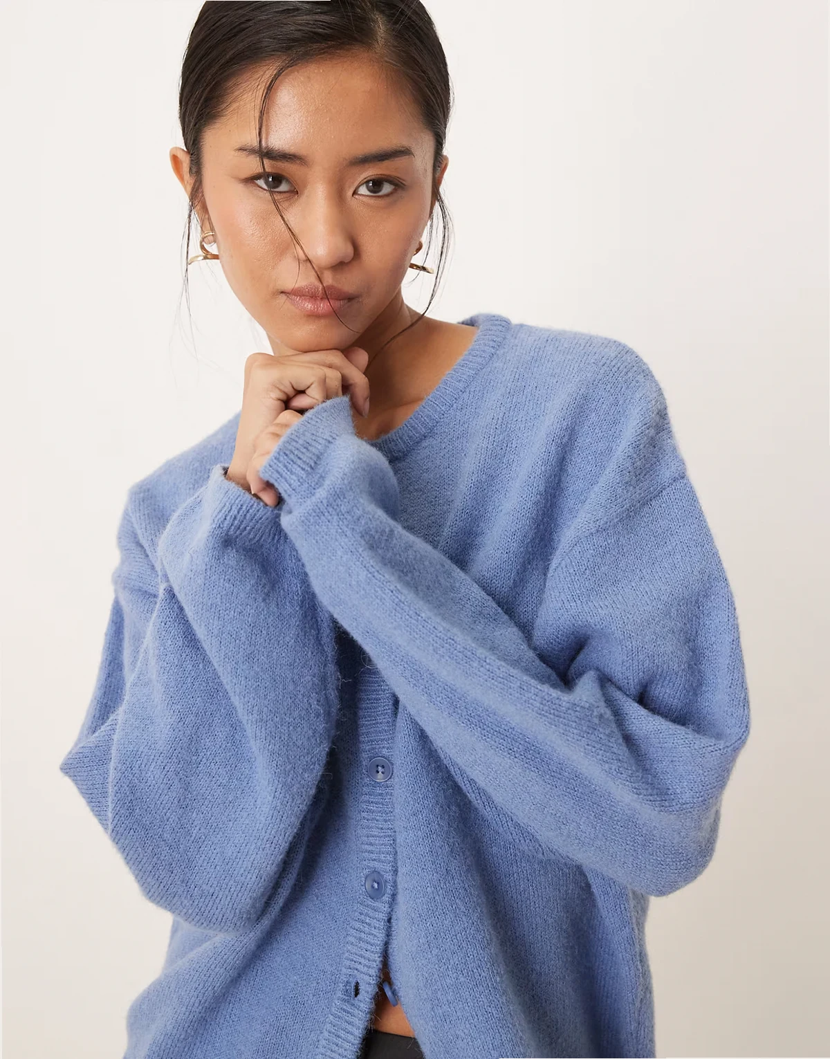 lightweight relaxed cardigan in blue