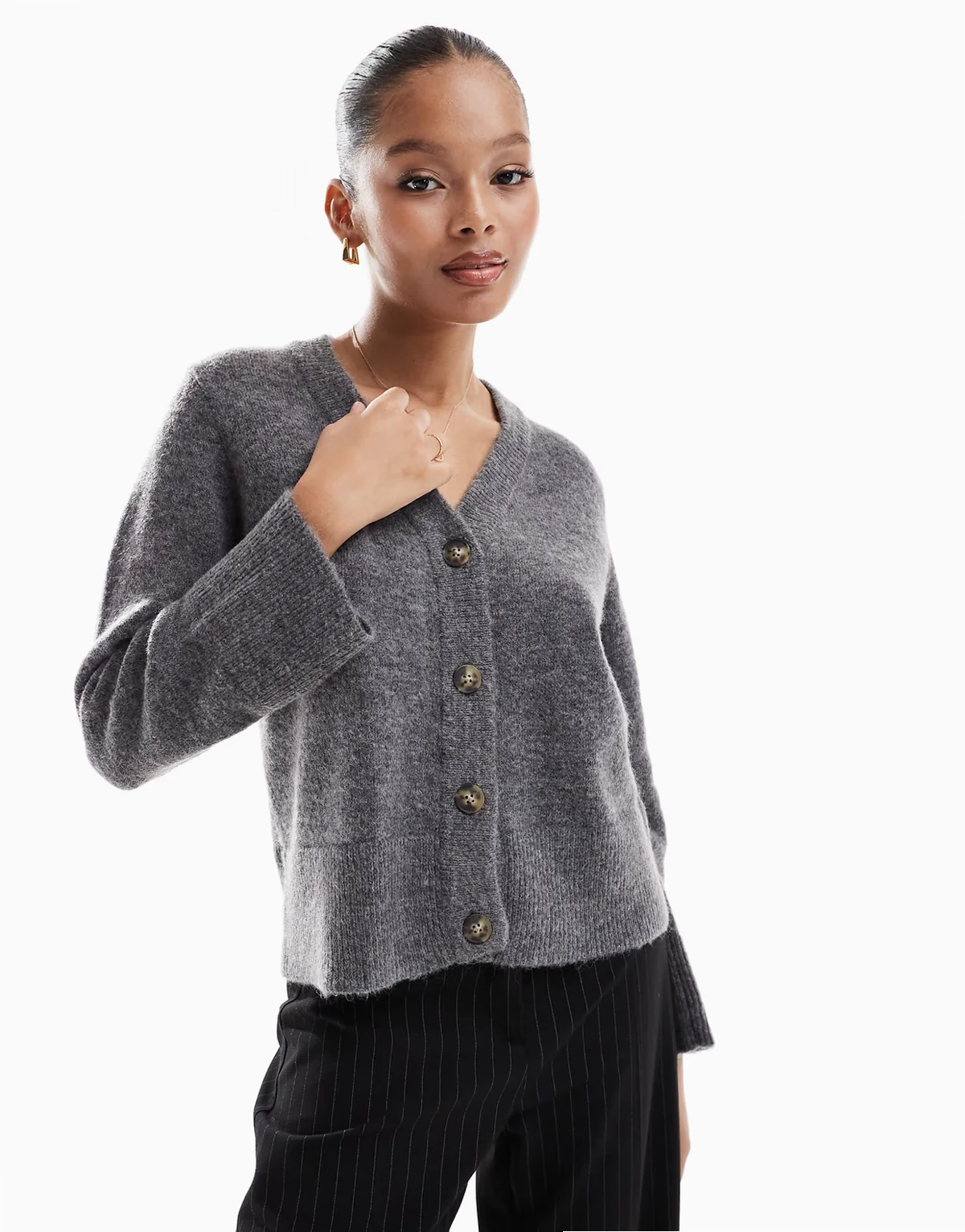 cardigan in gray