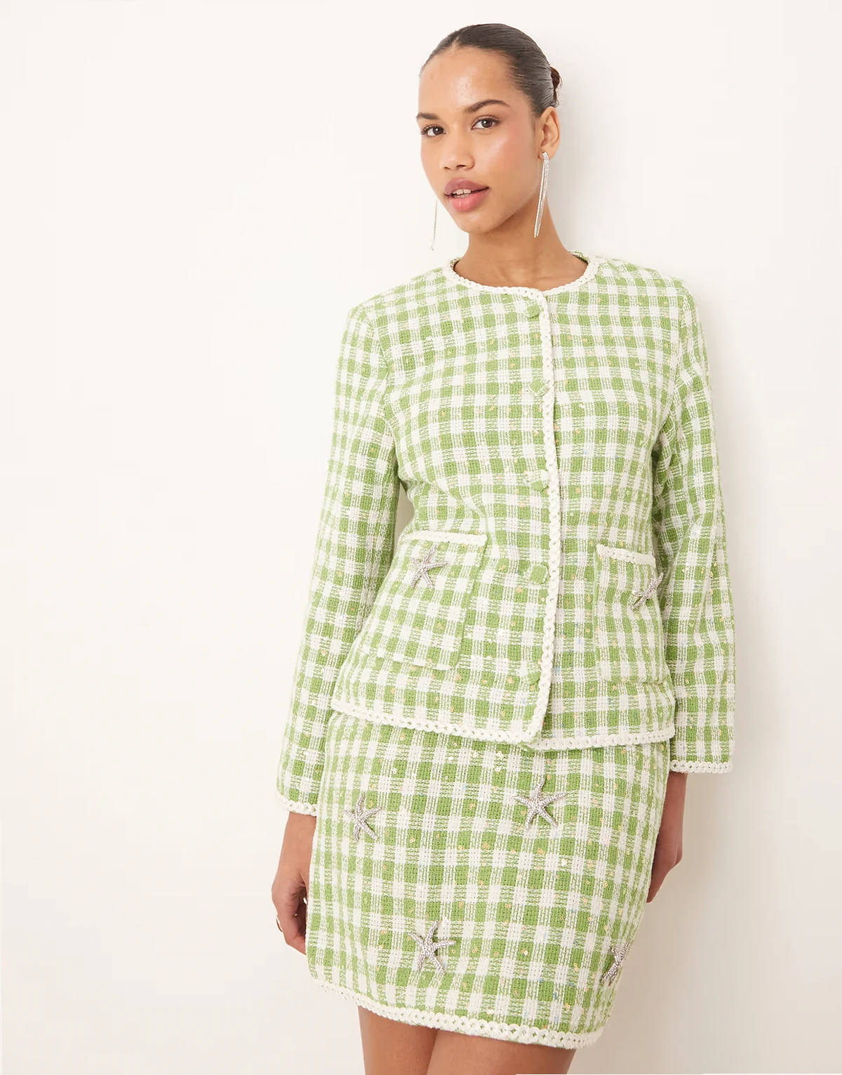 Dream Sister Jane tweed jacket in green - part of a set