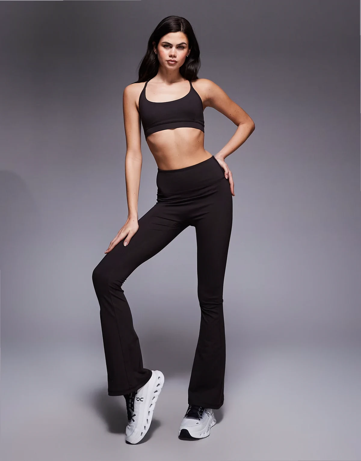 Icon soft touch high waist slim kick yoga leggings in dark chocolate