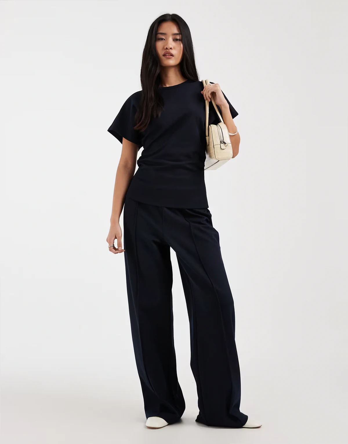– Hose in Marineblau mit weitem Bein, Kombiteil