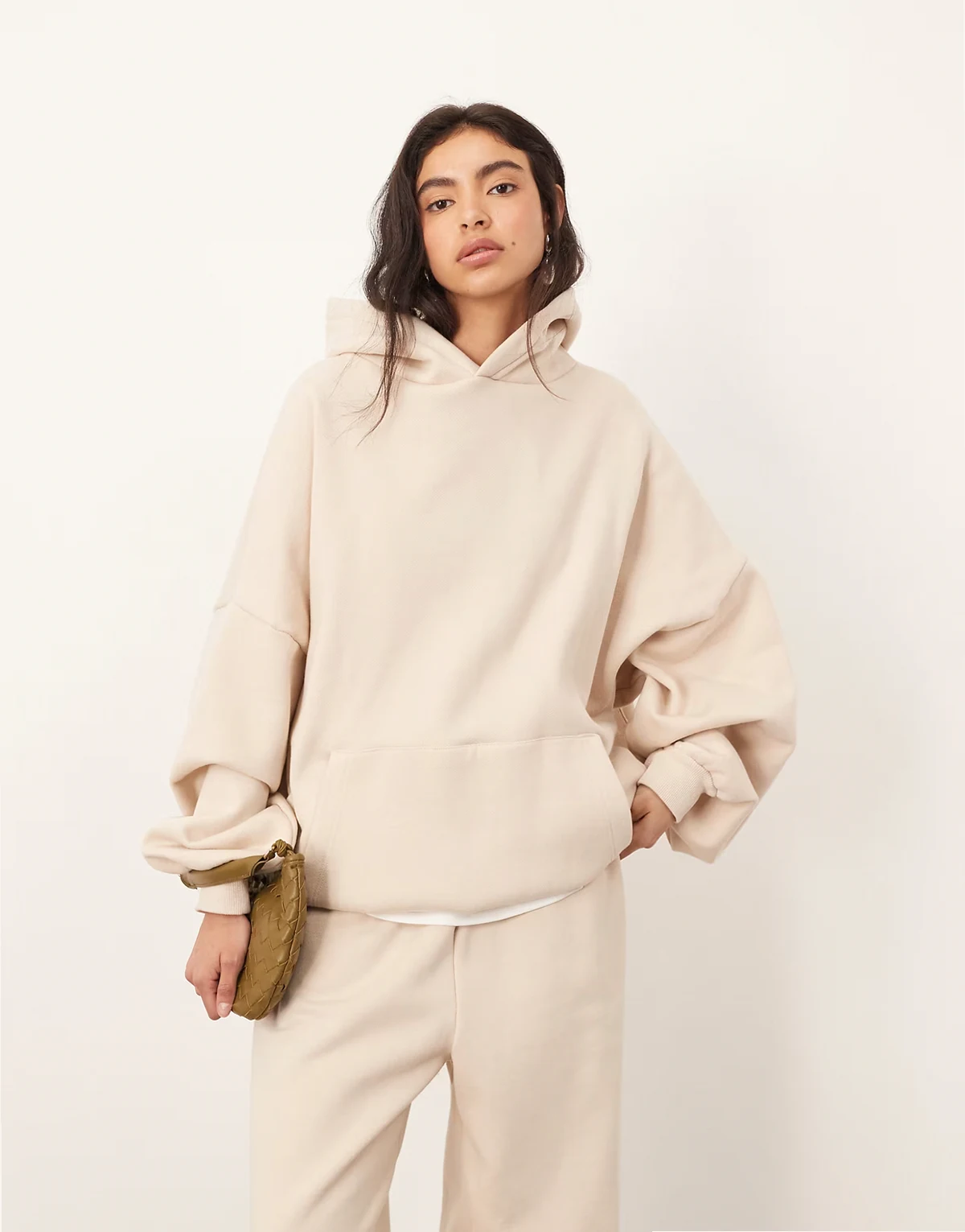 oversized premium heavyweight hoodie in oatmeal