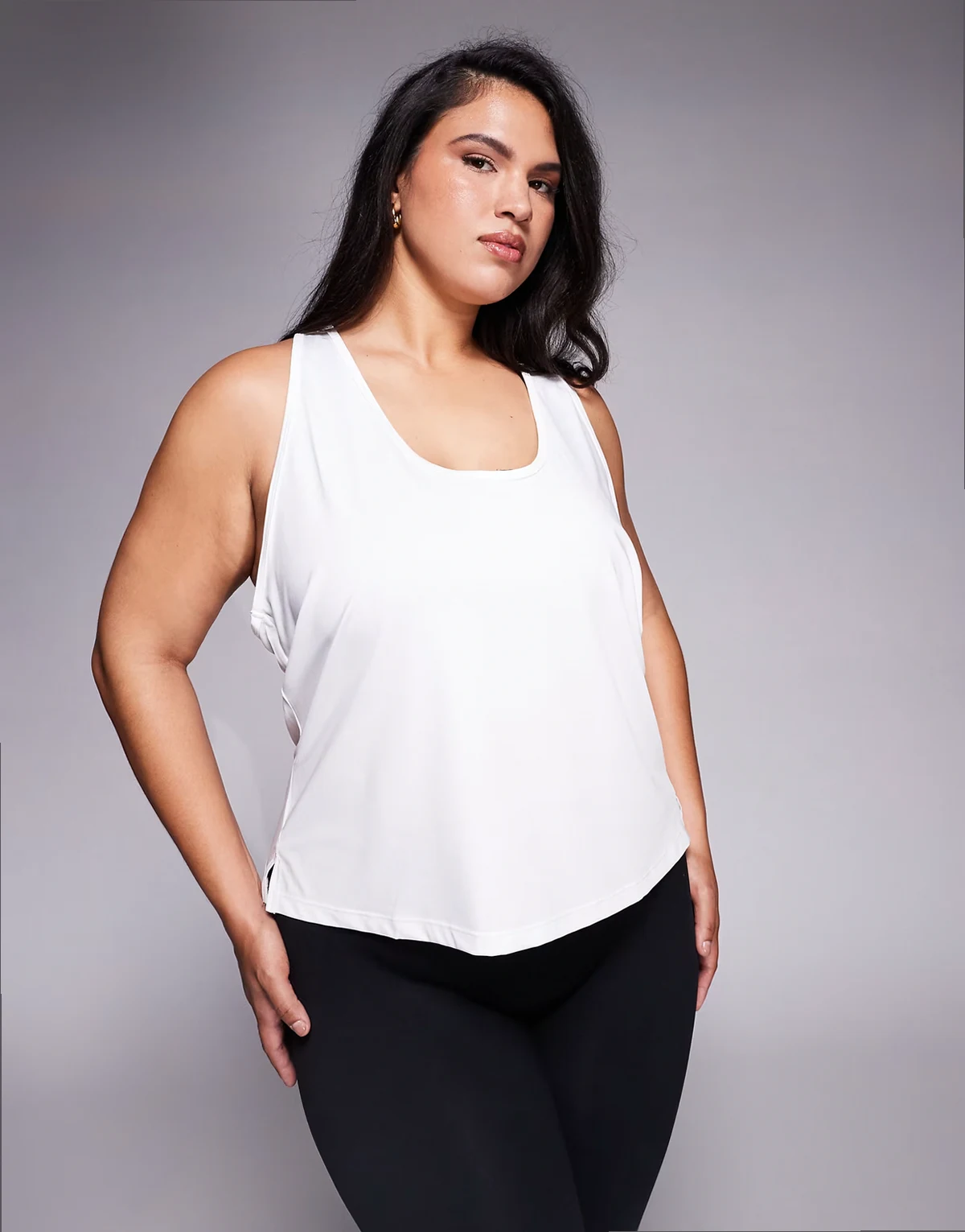 Curve Icon lightweight throw on quick dry performance tank top in white